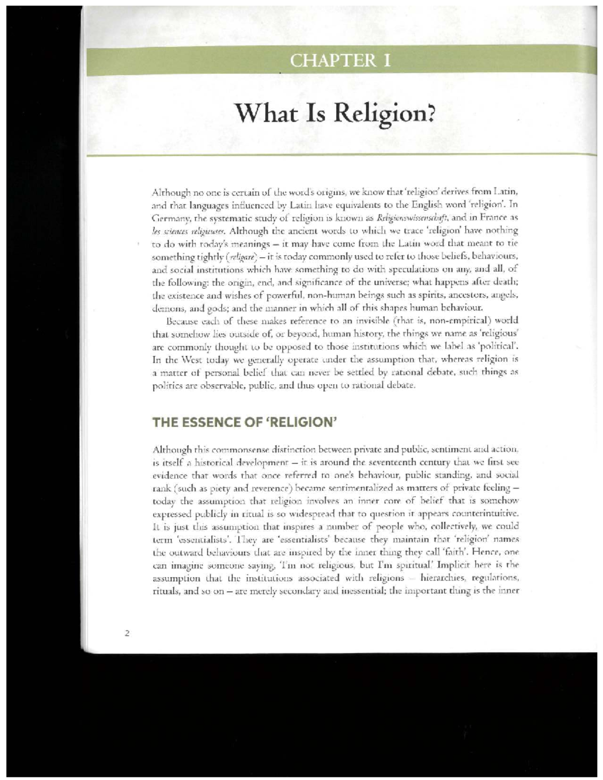 CHAPTERS 1-4: Understanding Religion and Its Sociological Perspectives ...