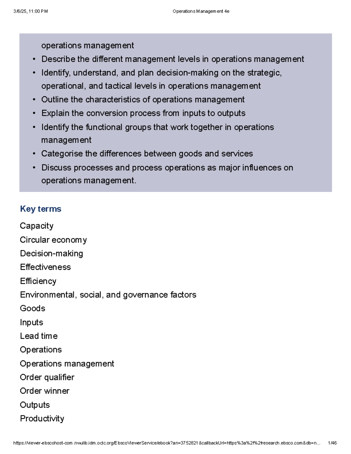 Operations Management 4e: Exploring Modern Strategies & Challenges ...