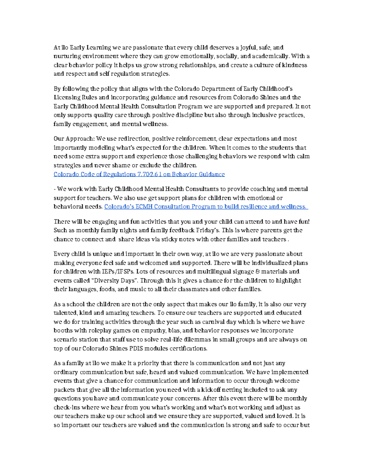 Creative ECE Policy Plan: Nurturing Safe Learning Environments - Studocu