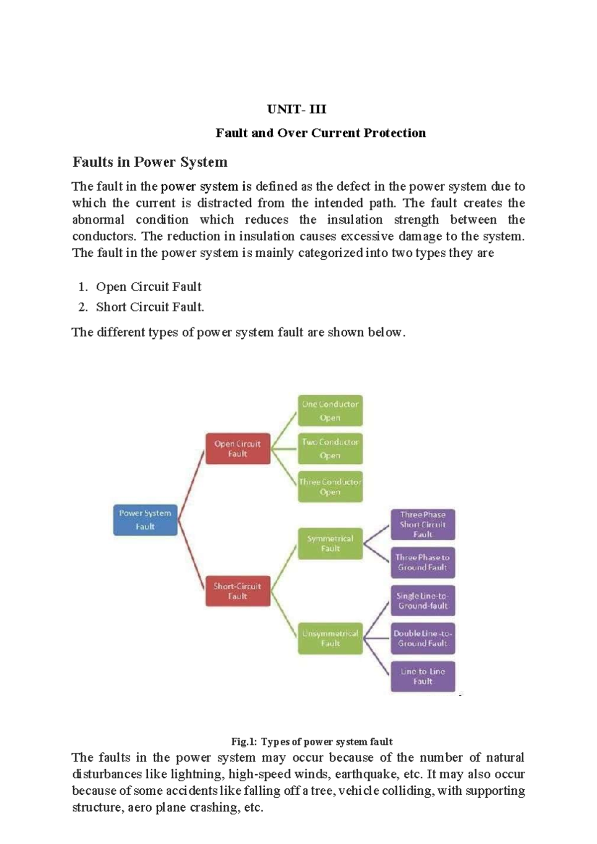 Power System Faults and Overcurrent Protection Analysis (EE 301) - Studocu