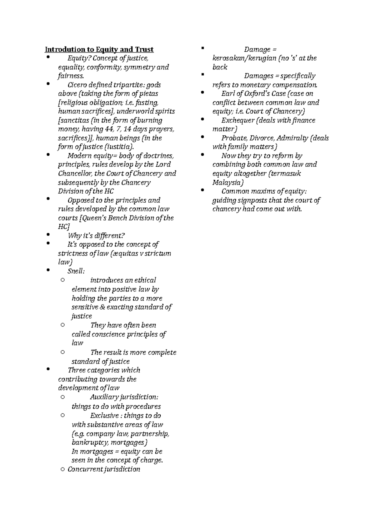 Equity and Trust Concepts: Overview & Key Principles (Law 101) - Studocu