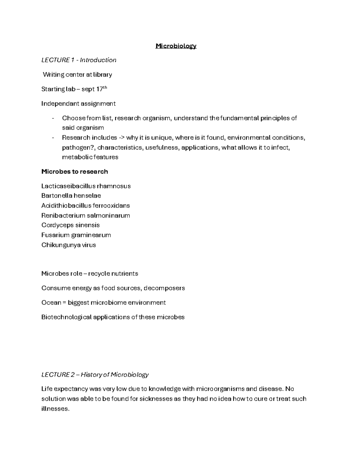 Microbiology 101: Lecture Notes & Key Concepts - Studocu