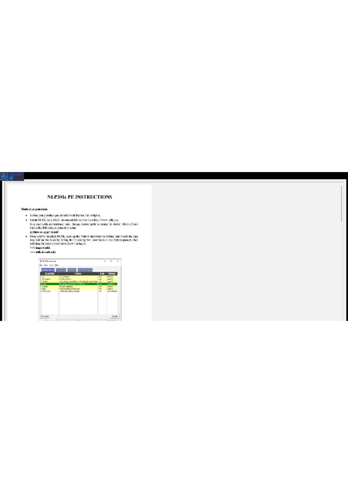 PE301c - NLP Programming Exercise Instructions and Tasks - Studocu