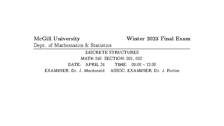 Math 240 Winter 2023 Final Exam Discrete Structures Guide Studocu