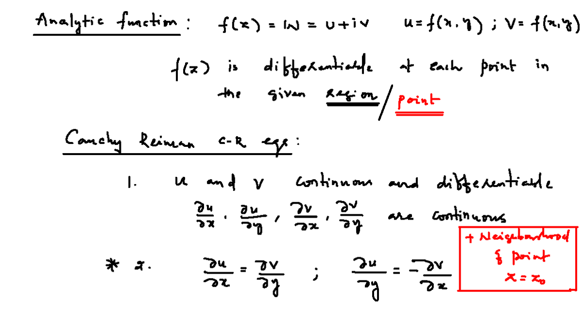 Analytic Functions and Cauchy-Riemann Conditions: Complex Analysis ...