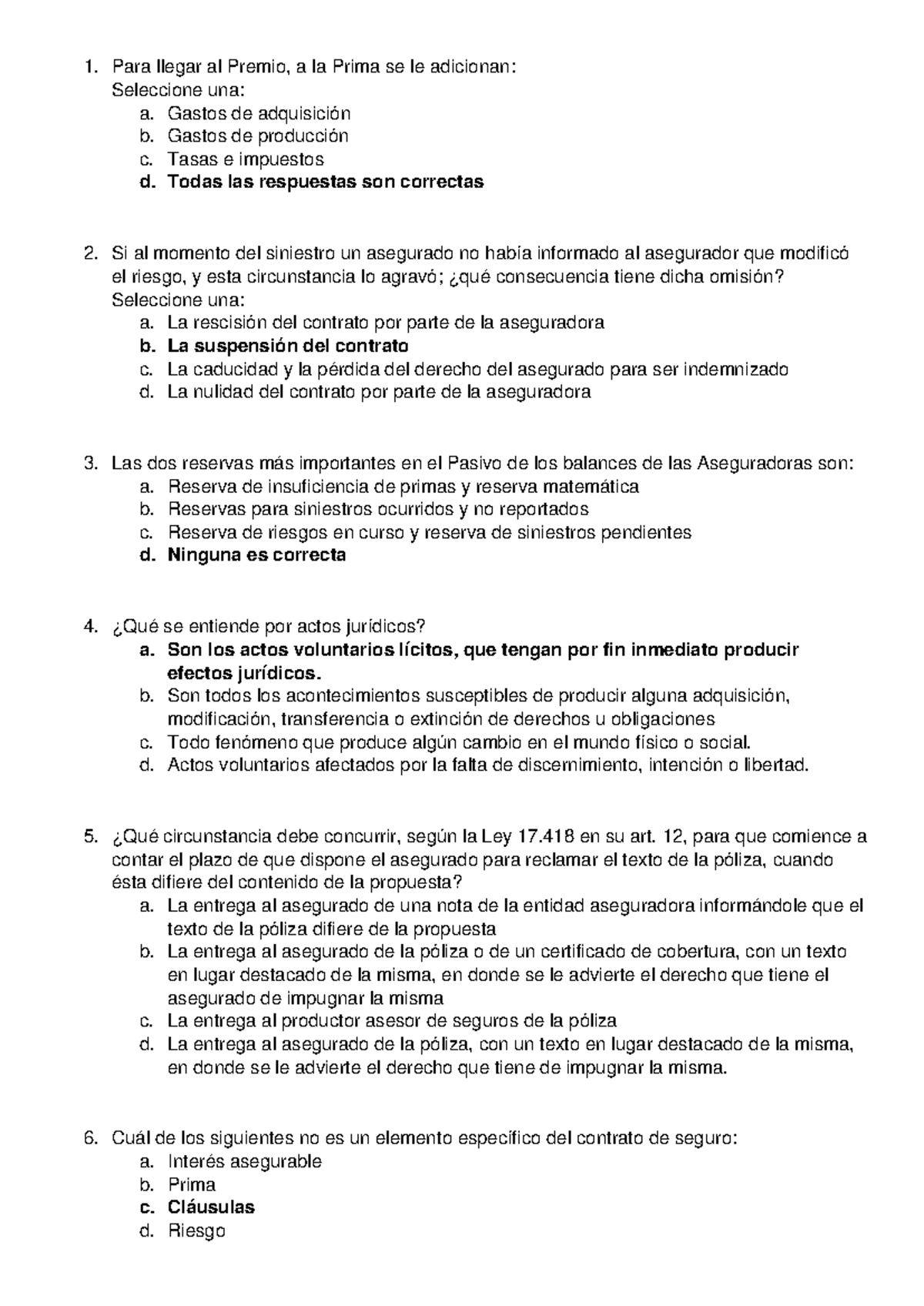 Ilide - Examen Final de Seguros y Reaseguros (Curso 1) - Studocu
