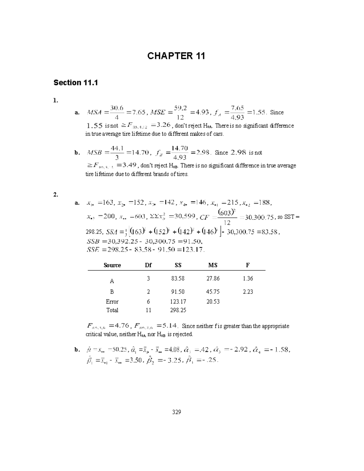 Chapter 11: Solutions to Multifactor Analysis of Variance (IM) - Studocu