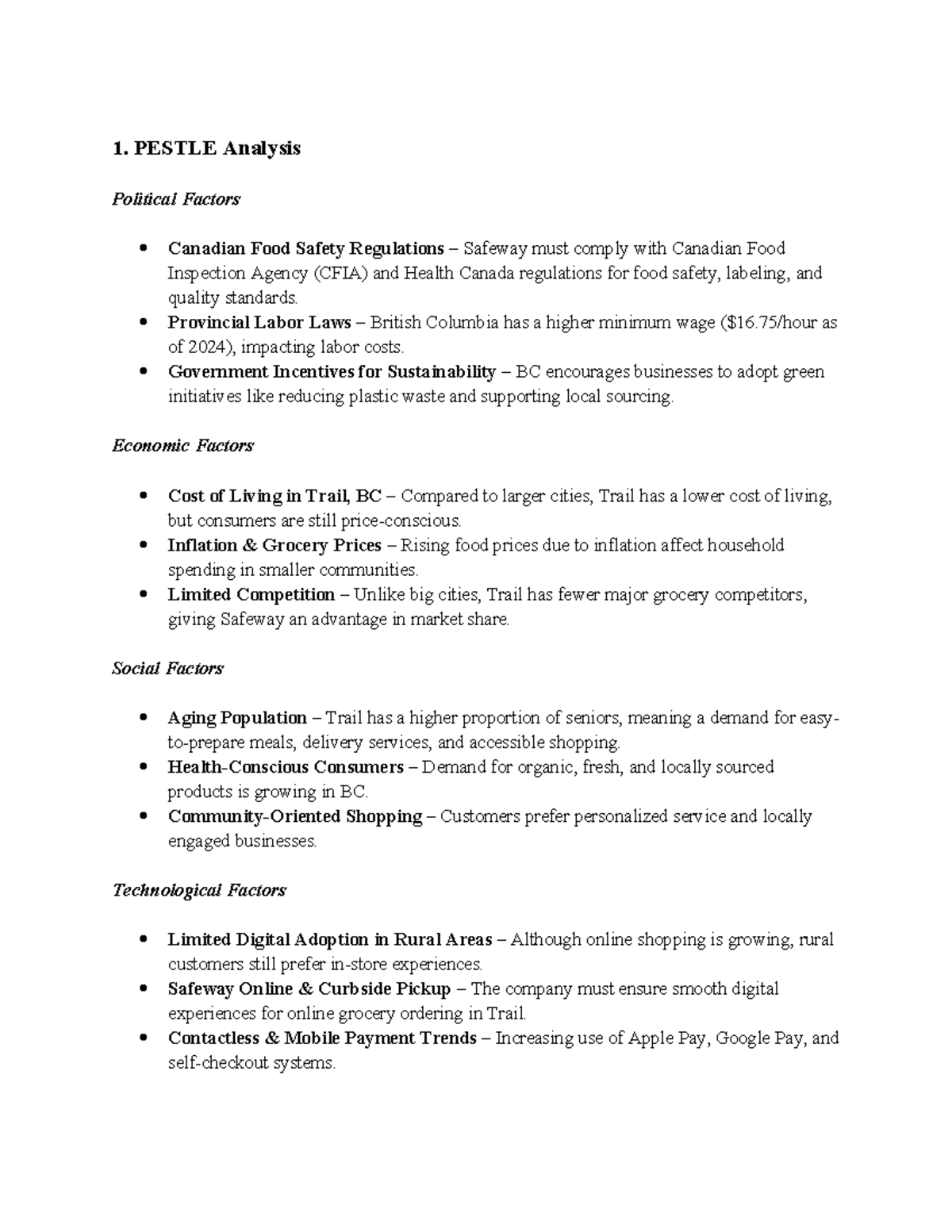 Retail management - quizes for practice - 1. PESTLE Analysis Political ...