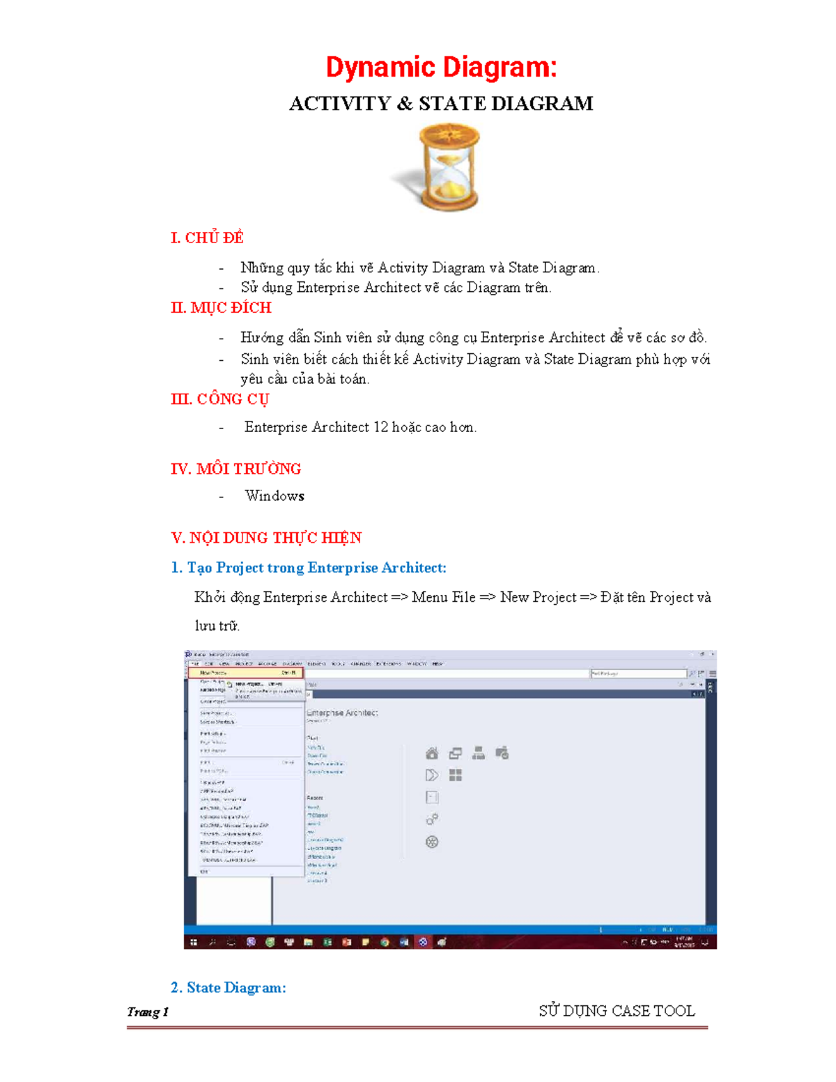 Hướng Dẫn Vẽ Activity & State Diagram Bằng Enterprise Architect - Studocu