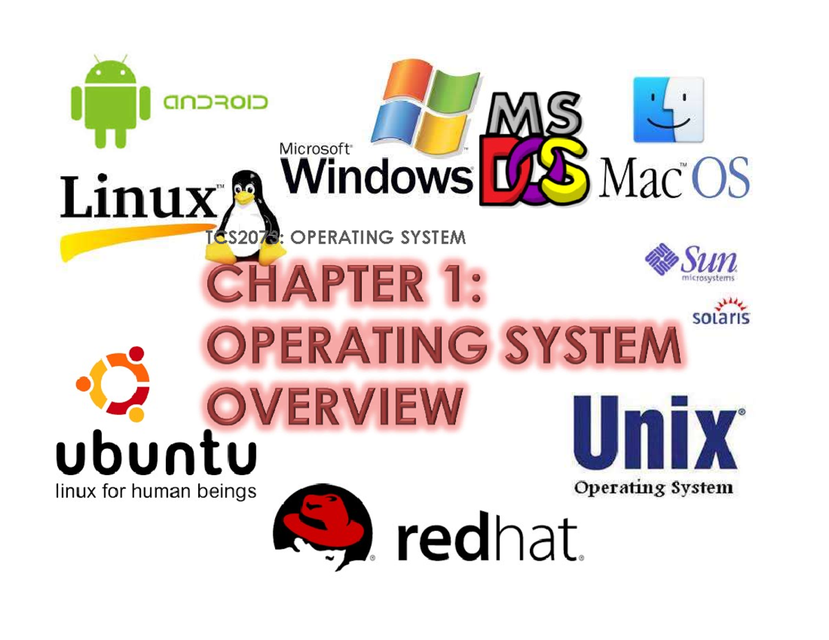 TCS2073: OS Chapter 1 - Overview of Operating Systems - Studocu