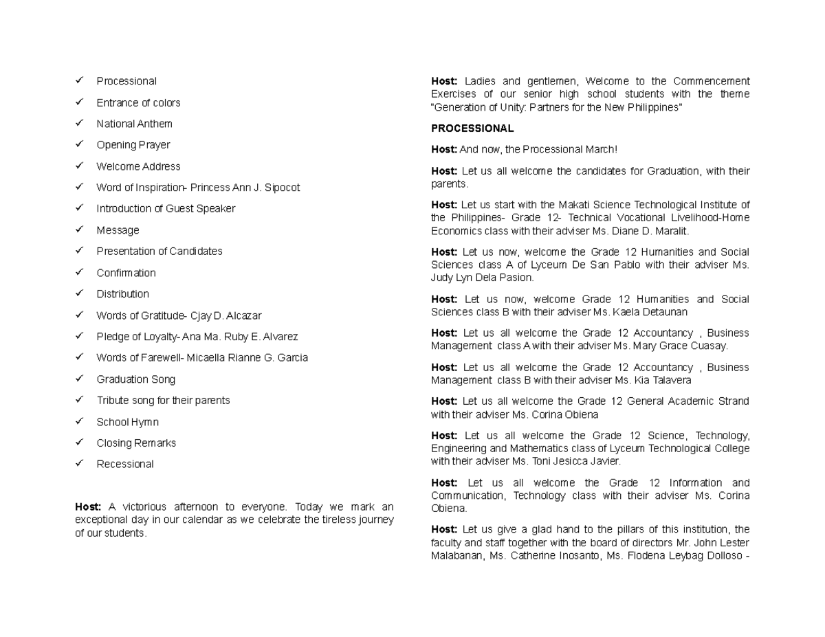 Graduation Ceremony Program Script 2025: A Celebration of Achievement ...