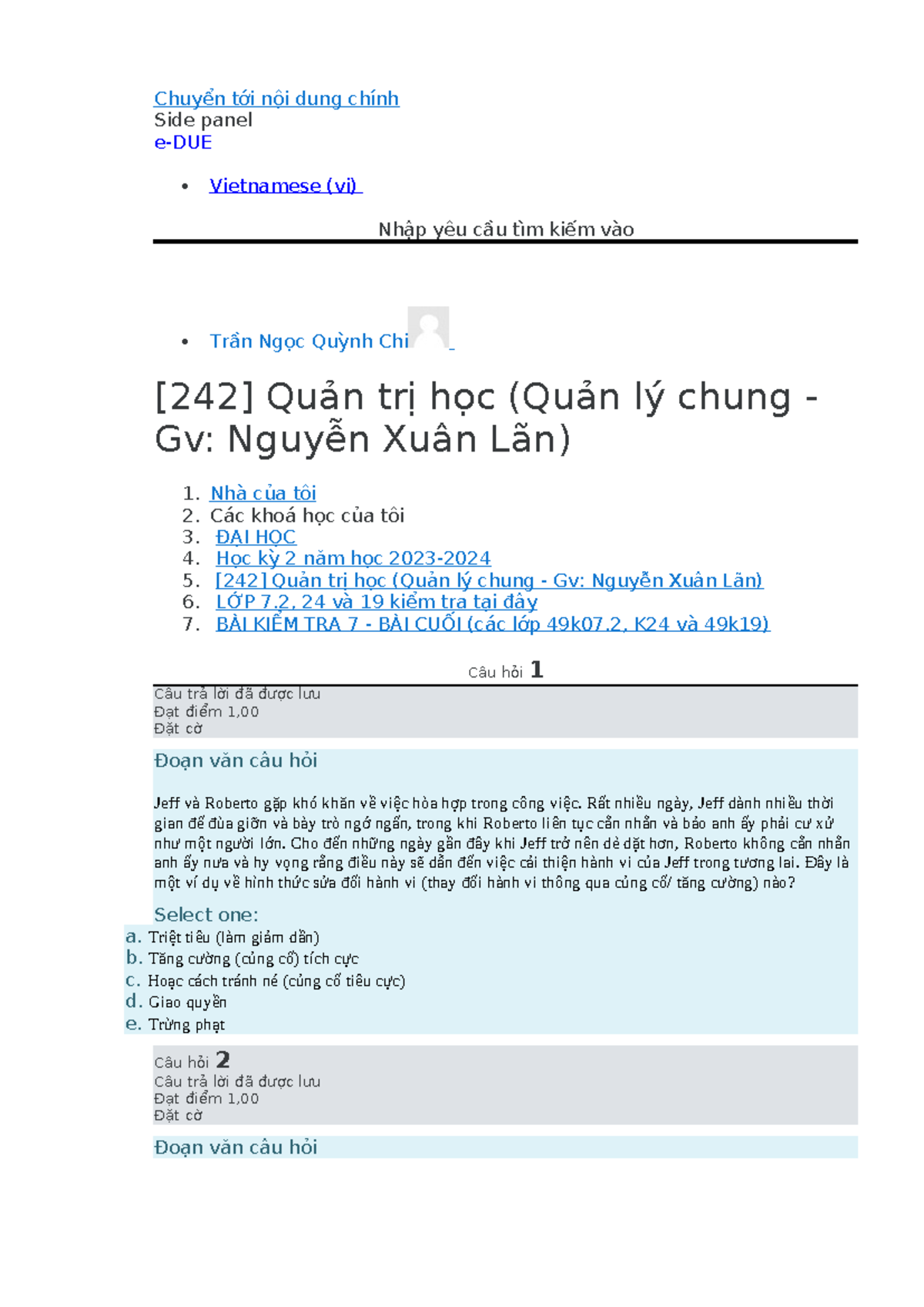 Qth-trac-nghiem - Chuyển tới nội dung chính Side panel e-DUE Vietnamese ...