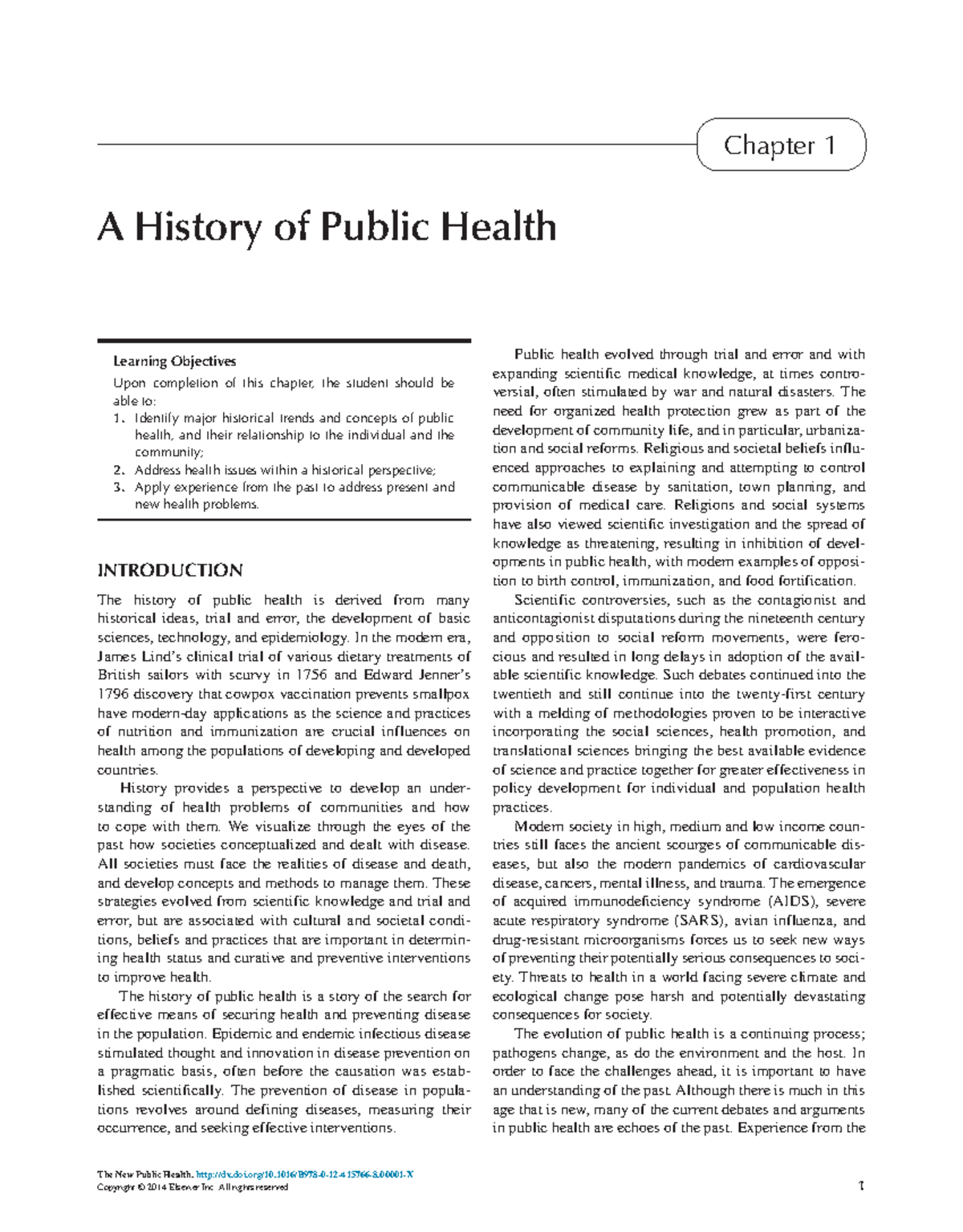 History OF Public Health - 1 The New Public Health. dx.doi/10.1016/B978 ...