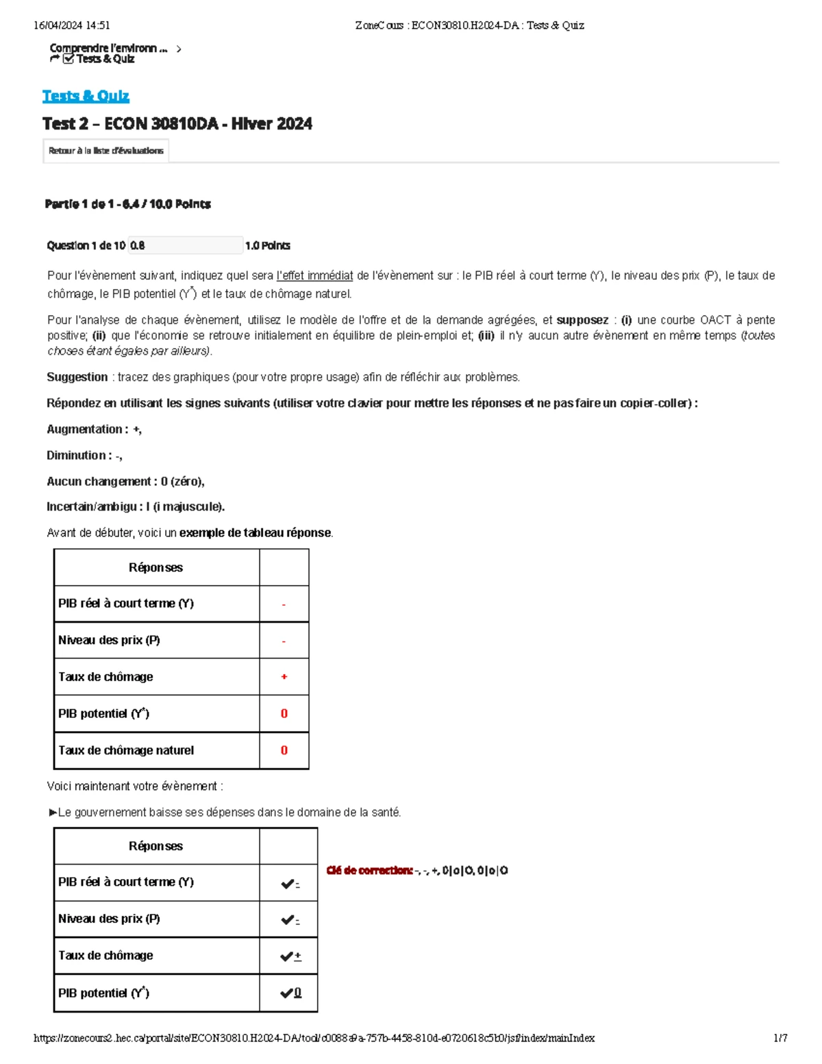 ECON 30810 A2023 - Corrigé de l'Examen Intra - Analyse Économique - Studocu