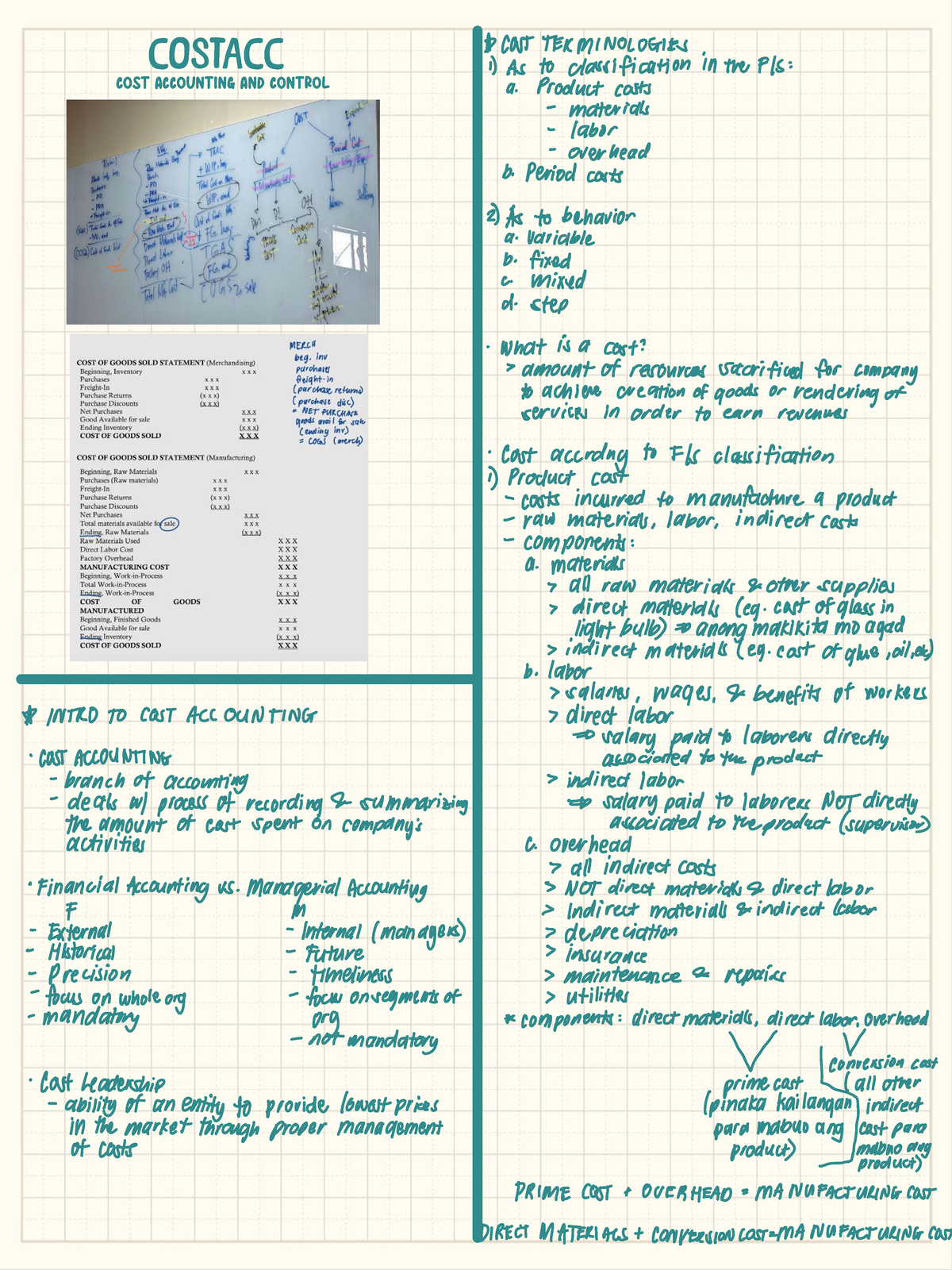 COSTACC: Comprehensive Cost Accounting Notes and Terminologies - Studocu