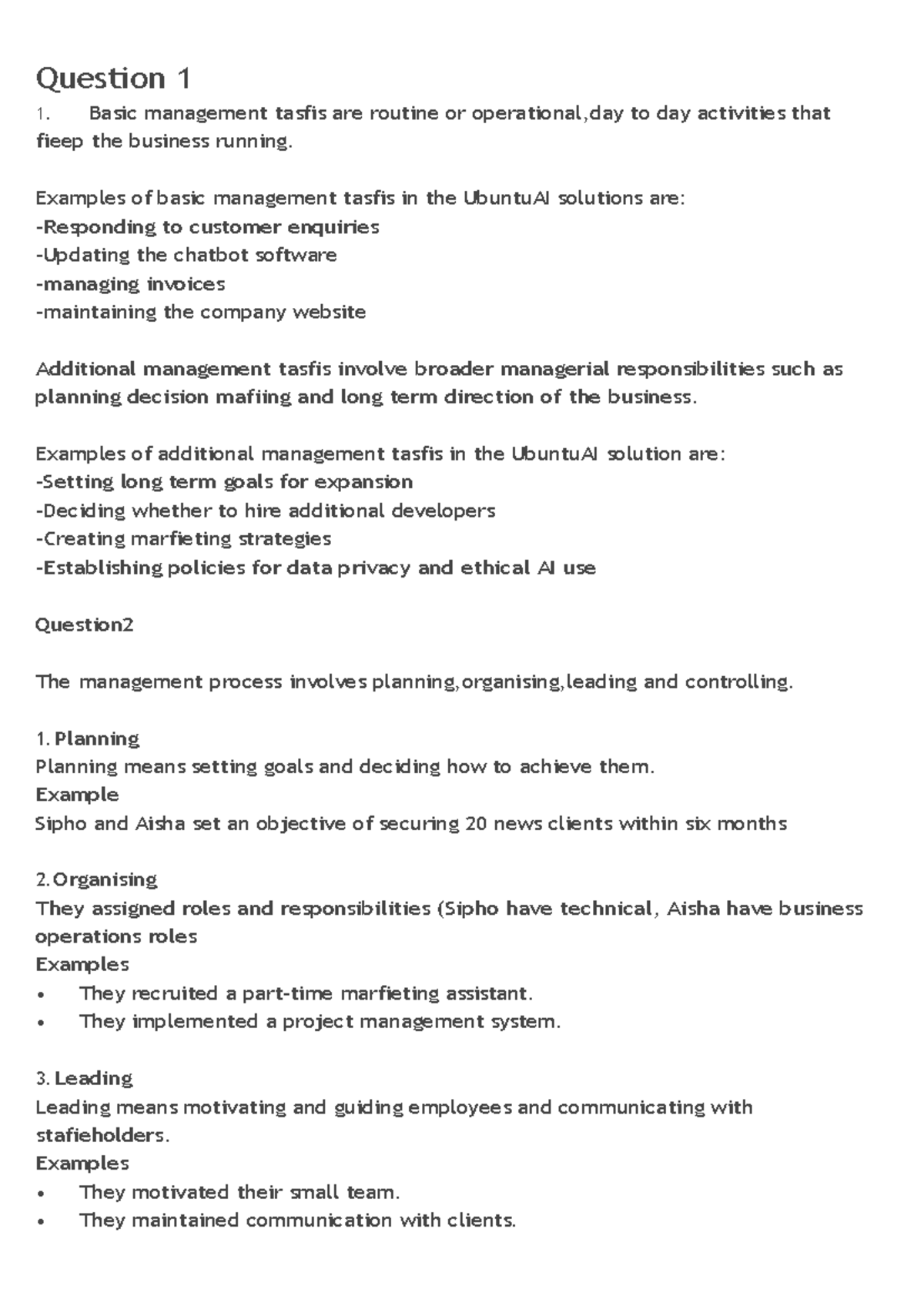 Operation Management: Basic & Additional Tasks Overview - Studocu