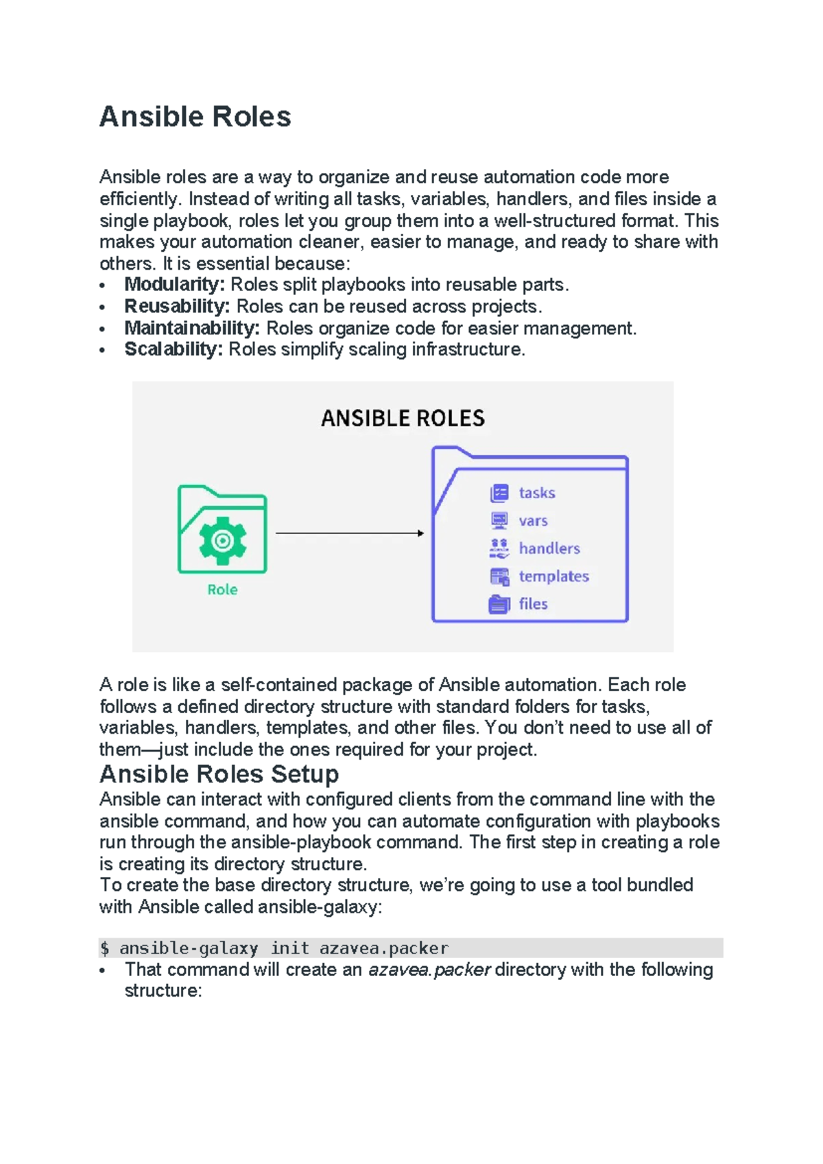 Ansible Roles and Best Practices for Playbook Development - Studocu