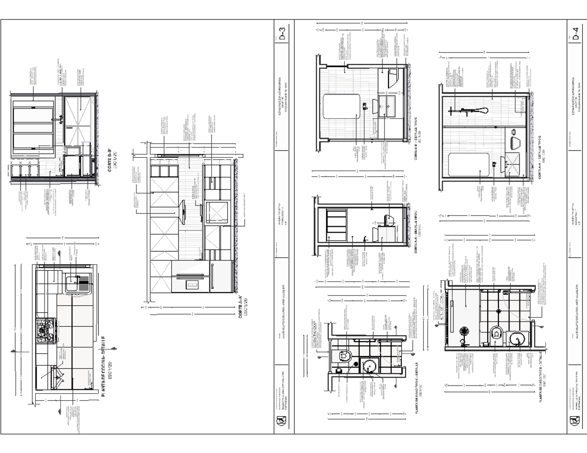 Detalles de Proyecto Arquitectónico - Vivienda Colectiva - ESC 1/20 ...