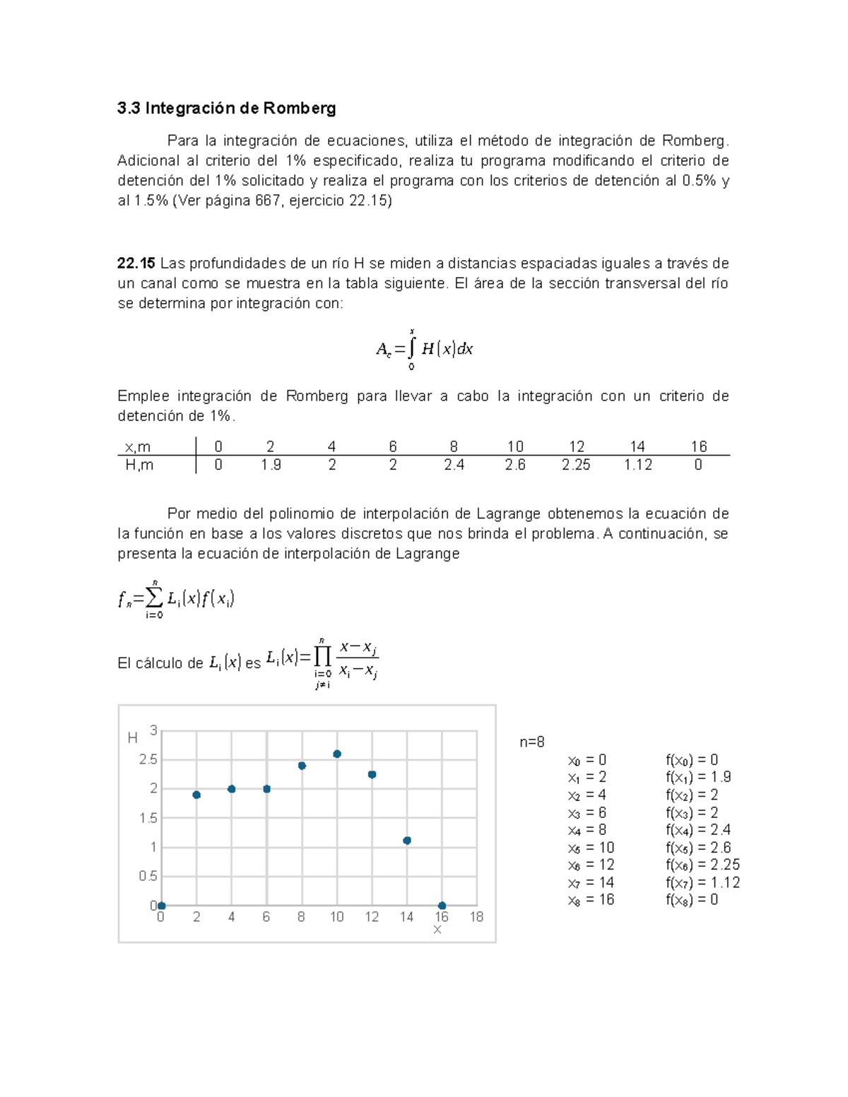 Metodo Romberg - actividad - 3 Integración de Romberg Para la ...