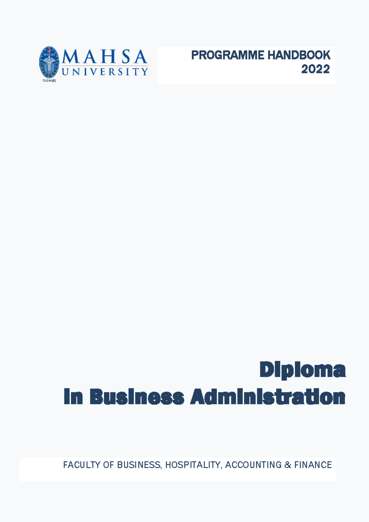 DBA Programme Handbook 2022 - Faculty of Business & Management - Studocu