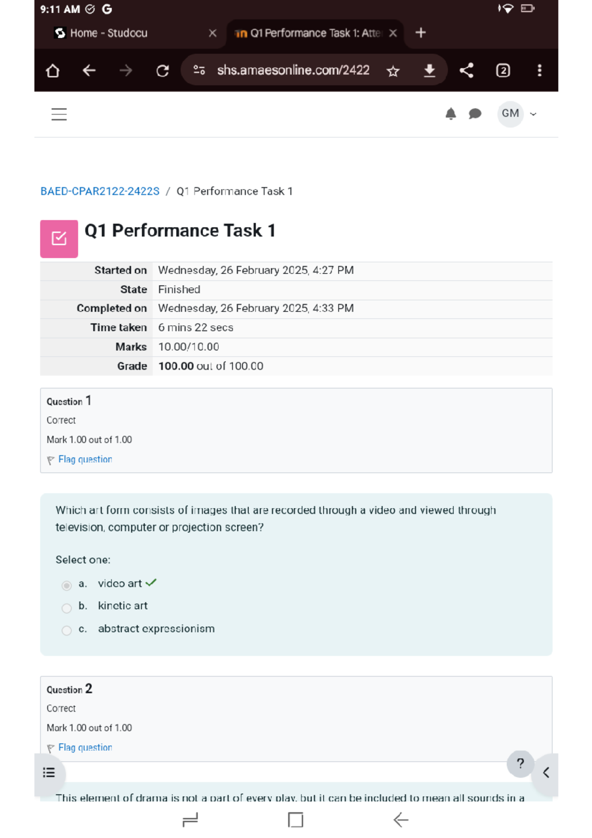 CPAR2122 - Performance Task 1 Results and Analysis - Studocu