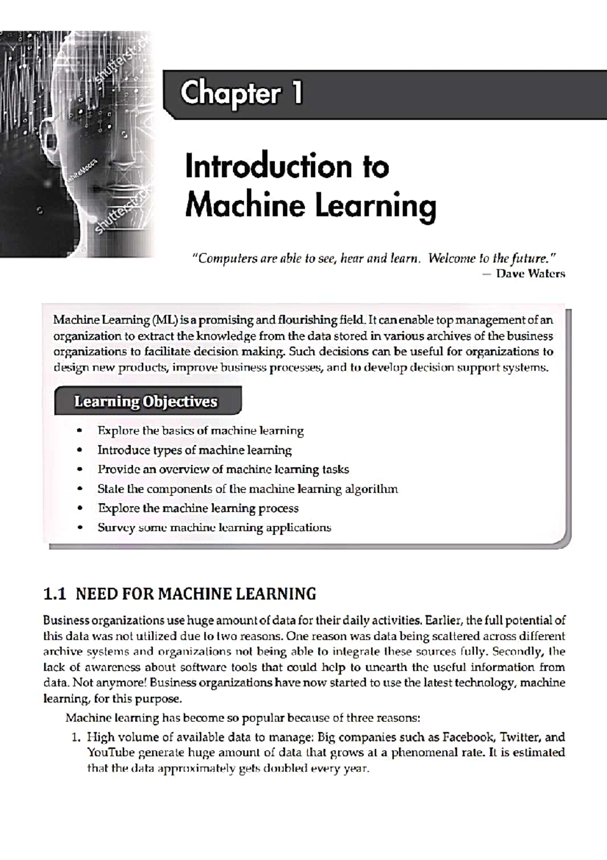 Machine Learning Module 1 - Chapter 1 Introduction to Machine Learning ...