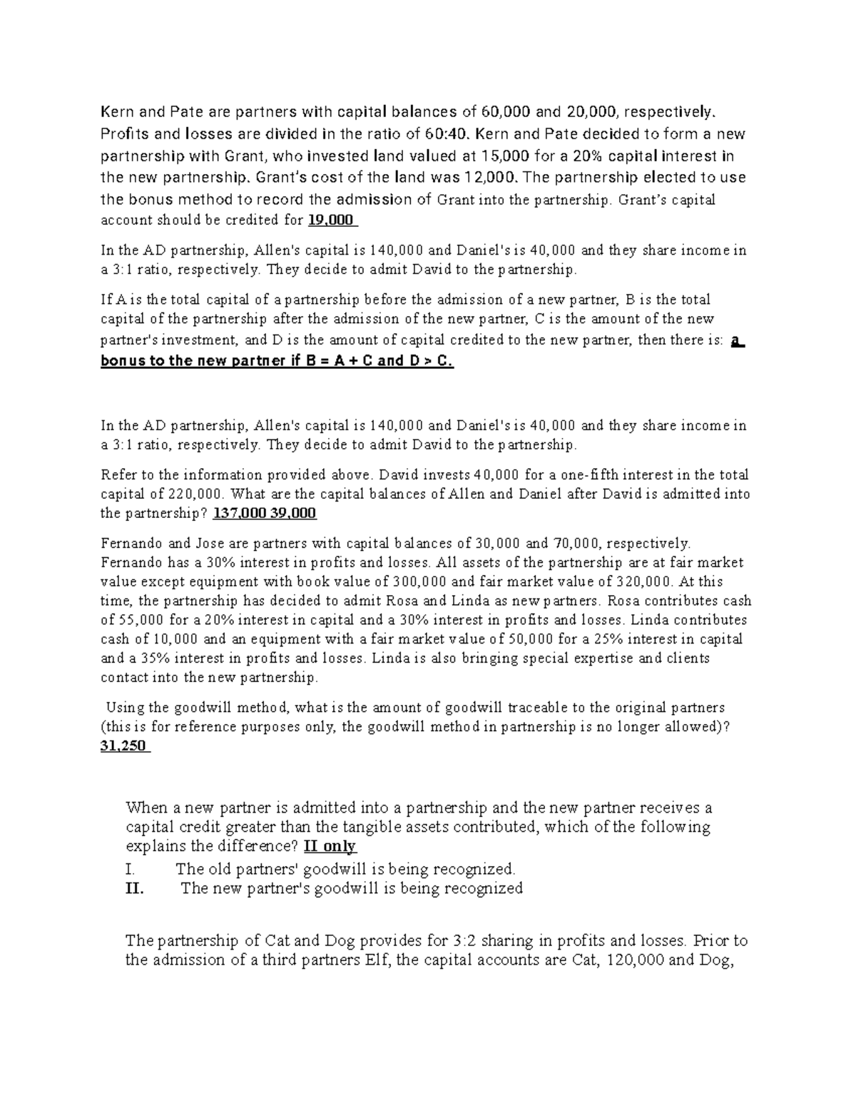 Special Transaction Sample Problems for Course 643006815 - Studocu