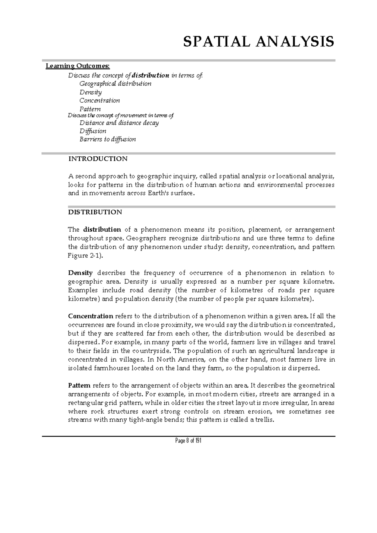 Geography I (GEO 111): Spatial Analysis Lecture Notes - Studocu