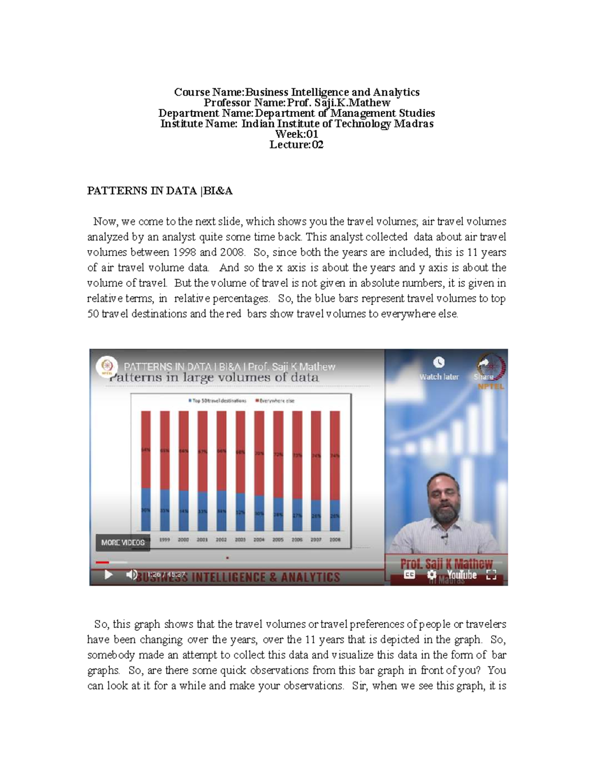 Lec02 - BIA: Patterns in Data Analysis and Insights (Week 01) - Studocu