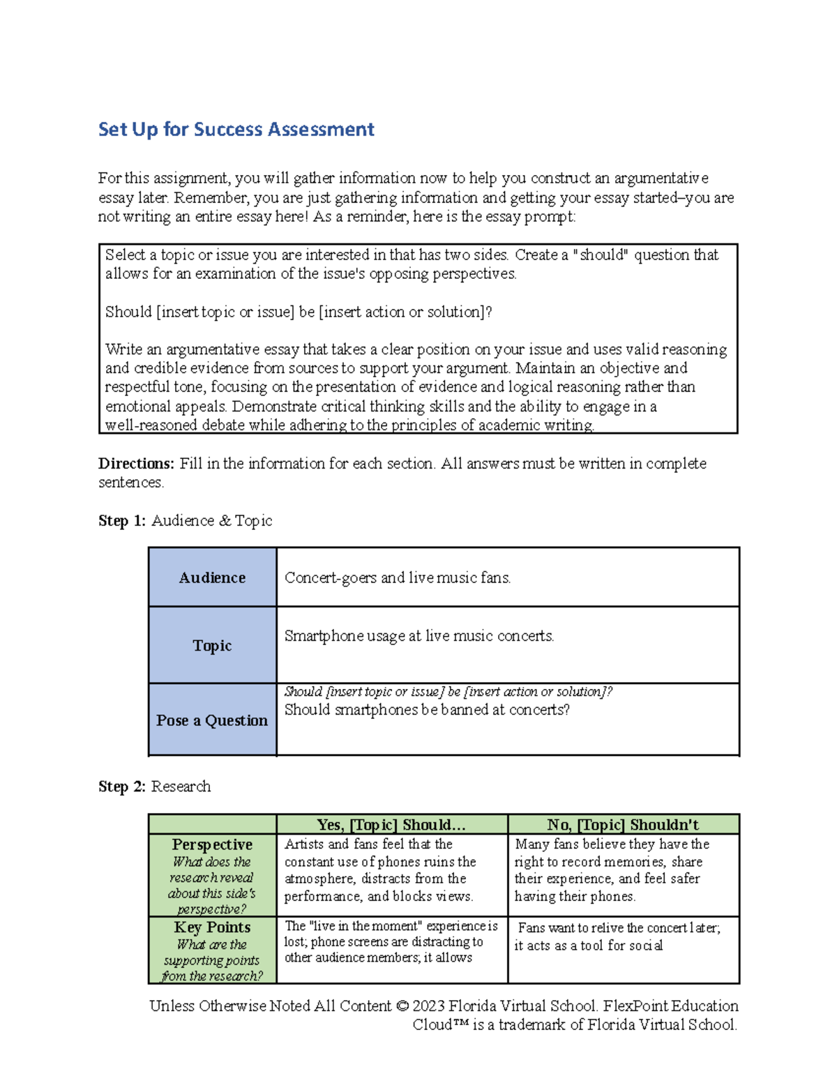 Set Up for Success: Argumentative Essay Assessment Rubric - Studocu
