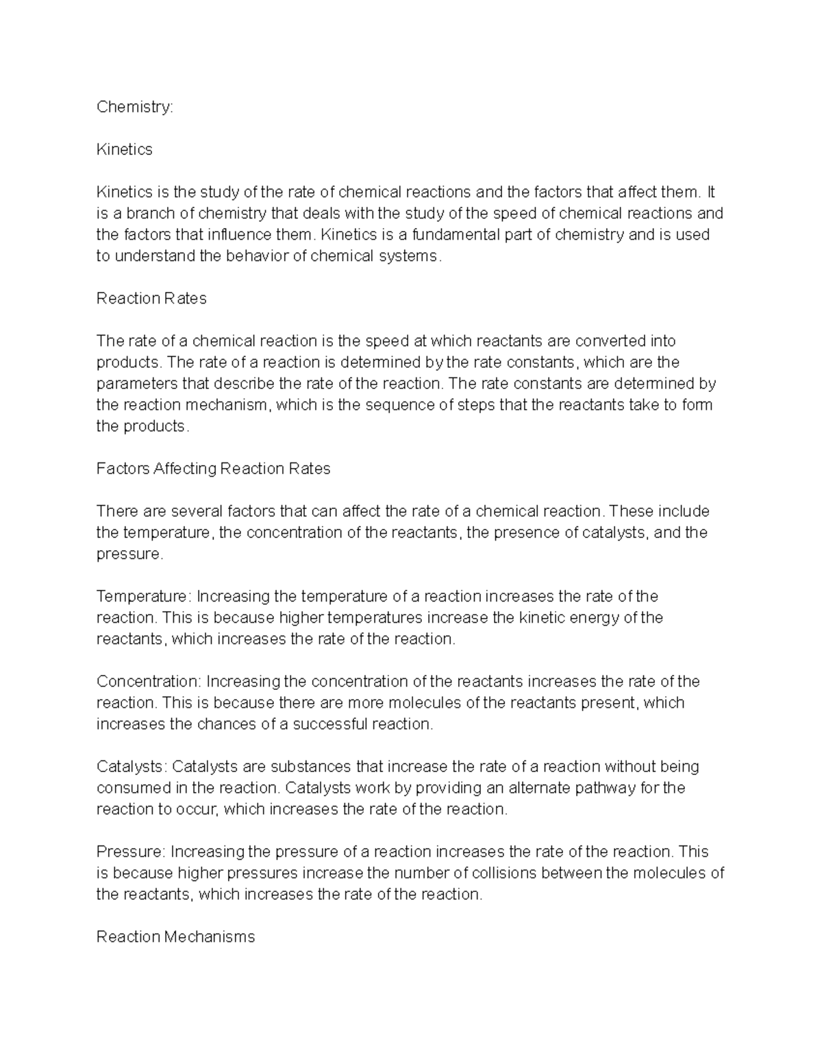 Chemistry 101: Kinetics - Understanding Reaction Rates and Factors ...