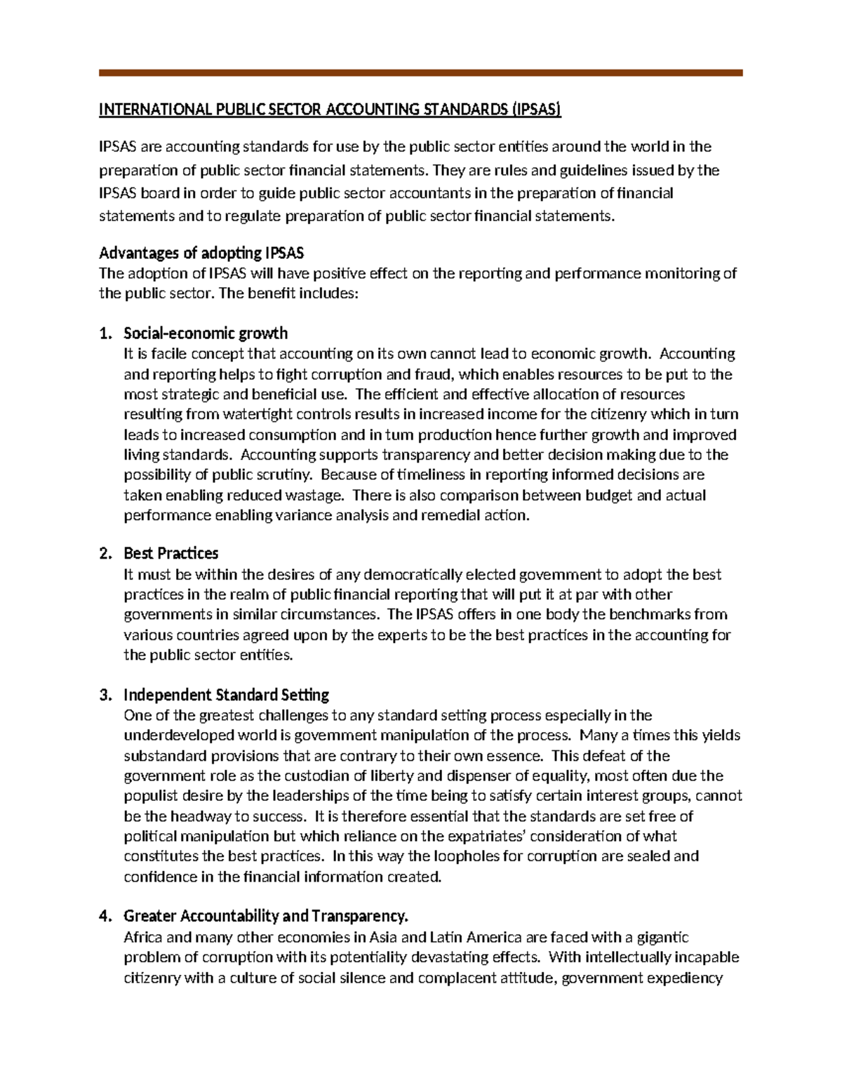 IPSAS Overview: Benefits and Challenges in Public Sector Accounting ...