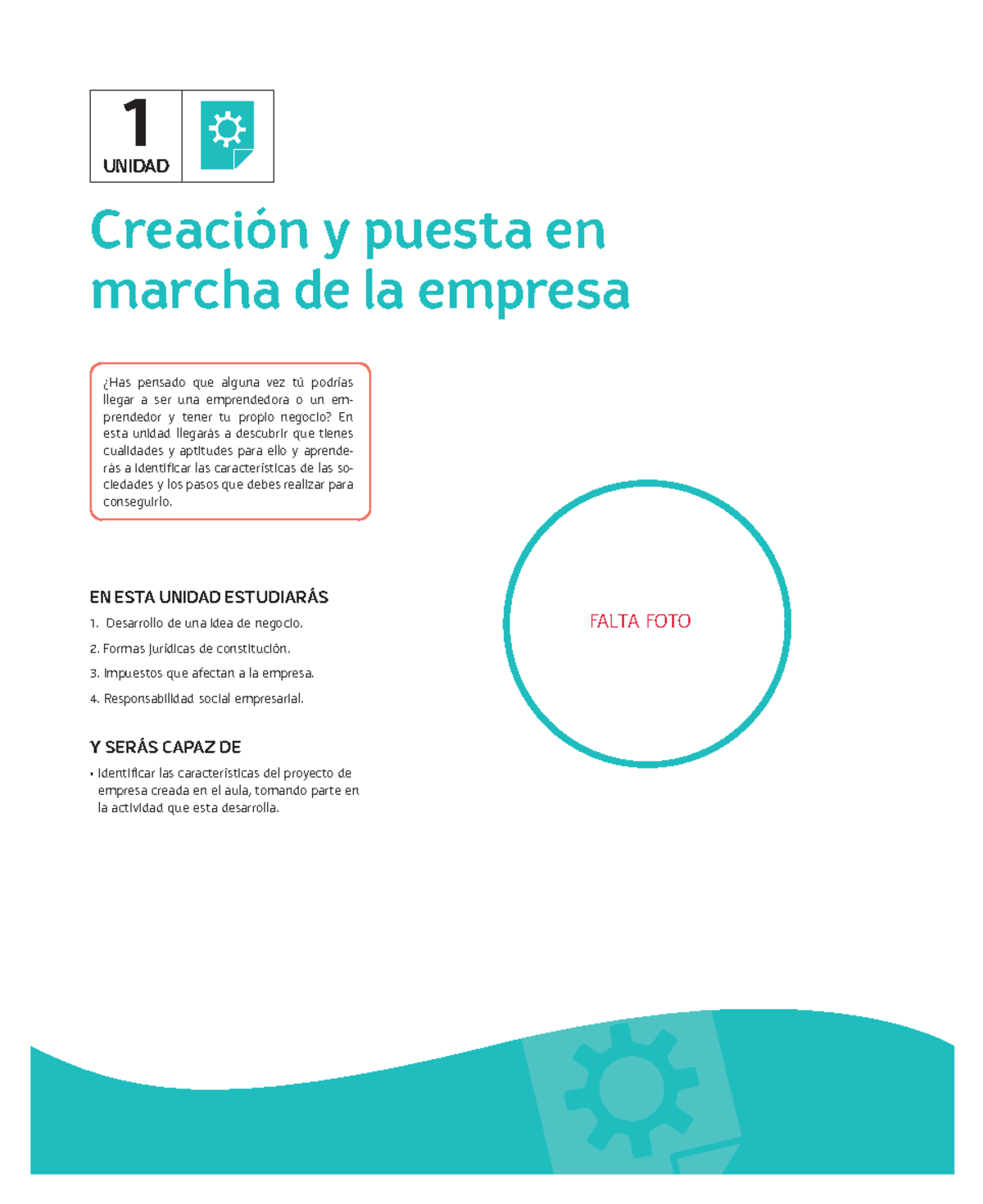 Creación y Puesta en Marcha de la Empresa - UNIDAD 1 - Studocu