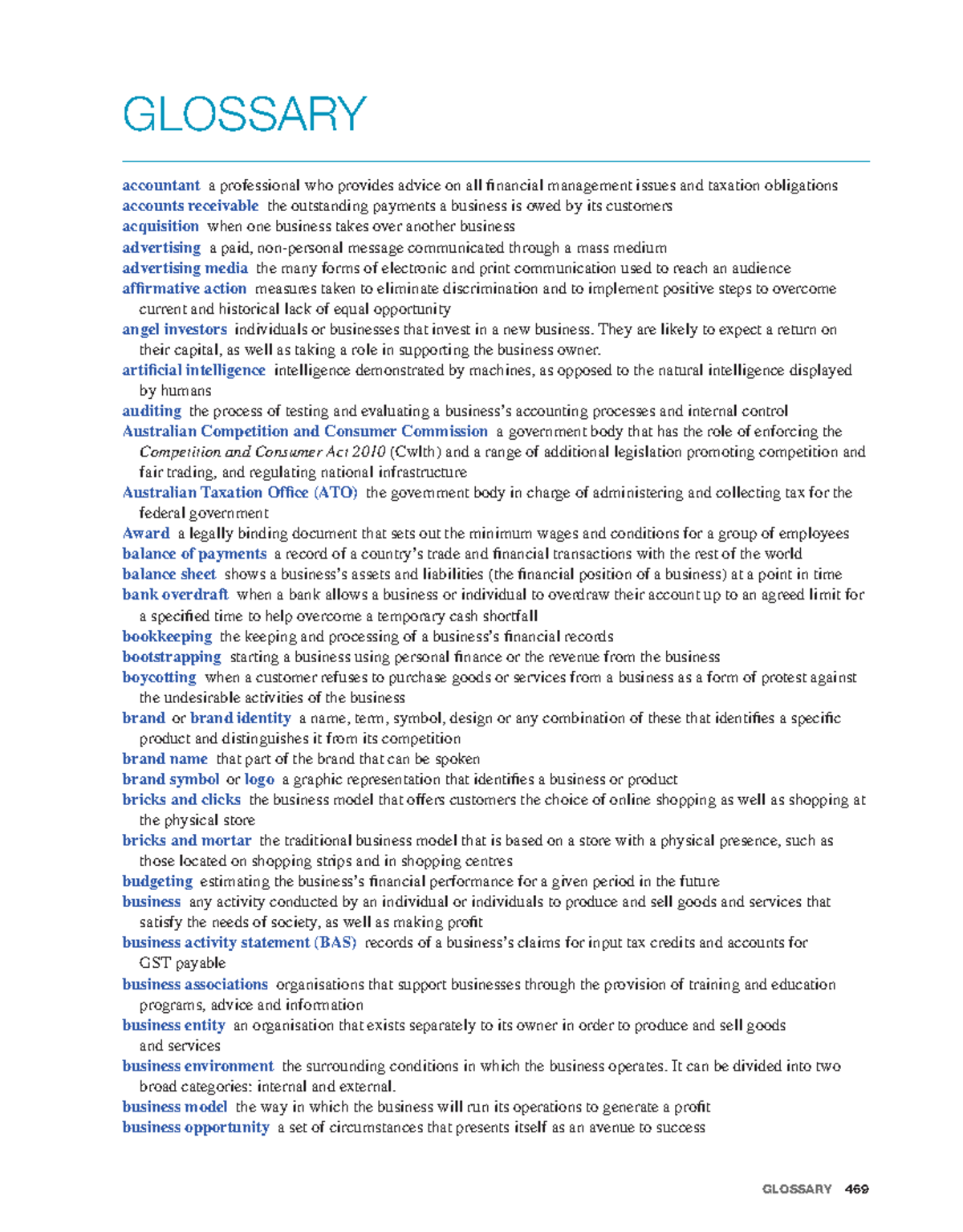 BM Glossary: Key Terms in Business Management - Studocu