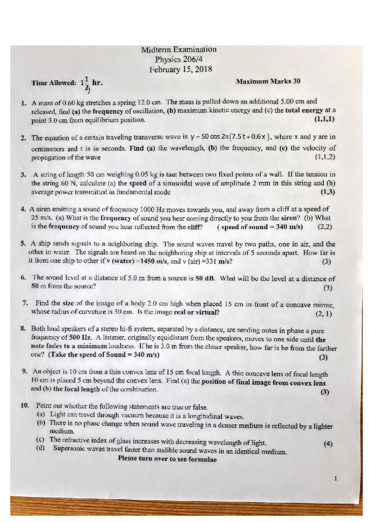 1 - PHYS 206 - Winter 2024 Course Outline for Section 01 - Studocu