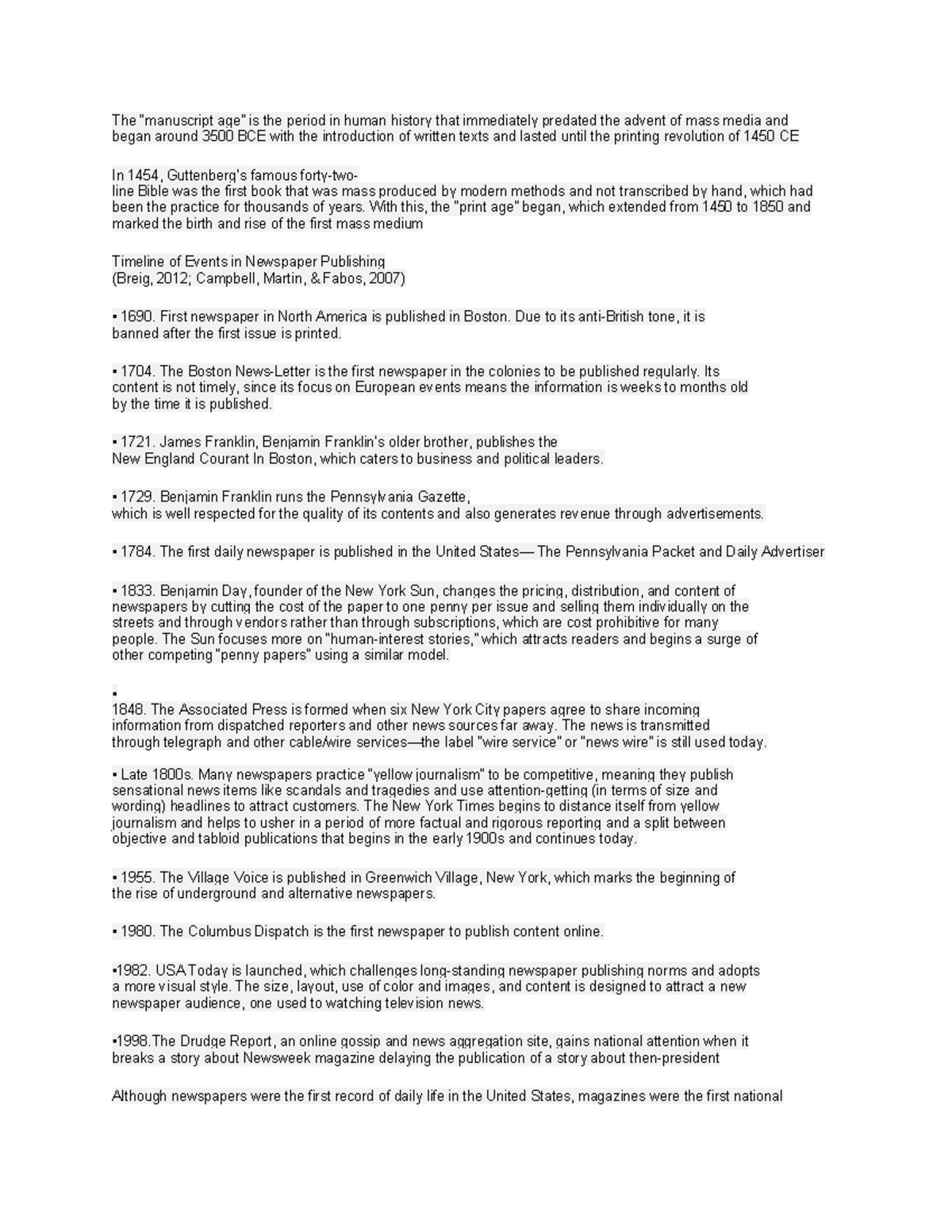 Communication Notes (2): The Evolution of Mass Media - Studocu