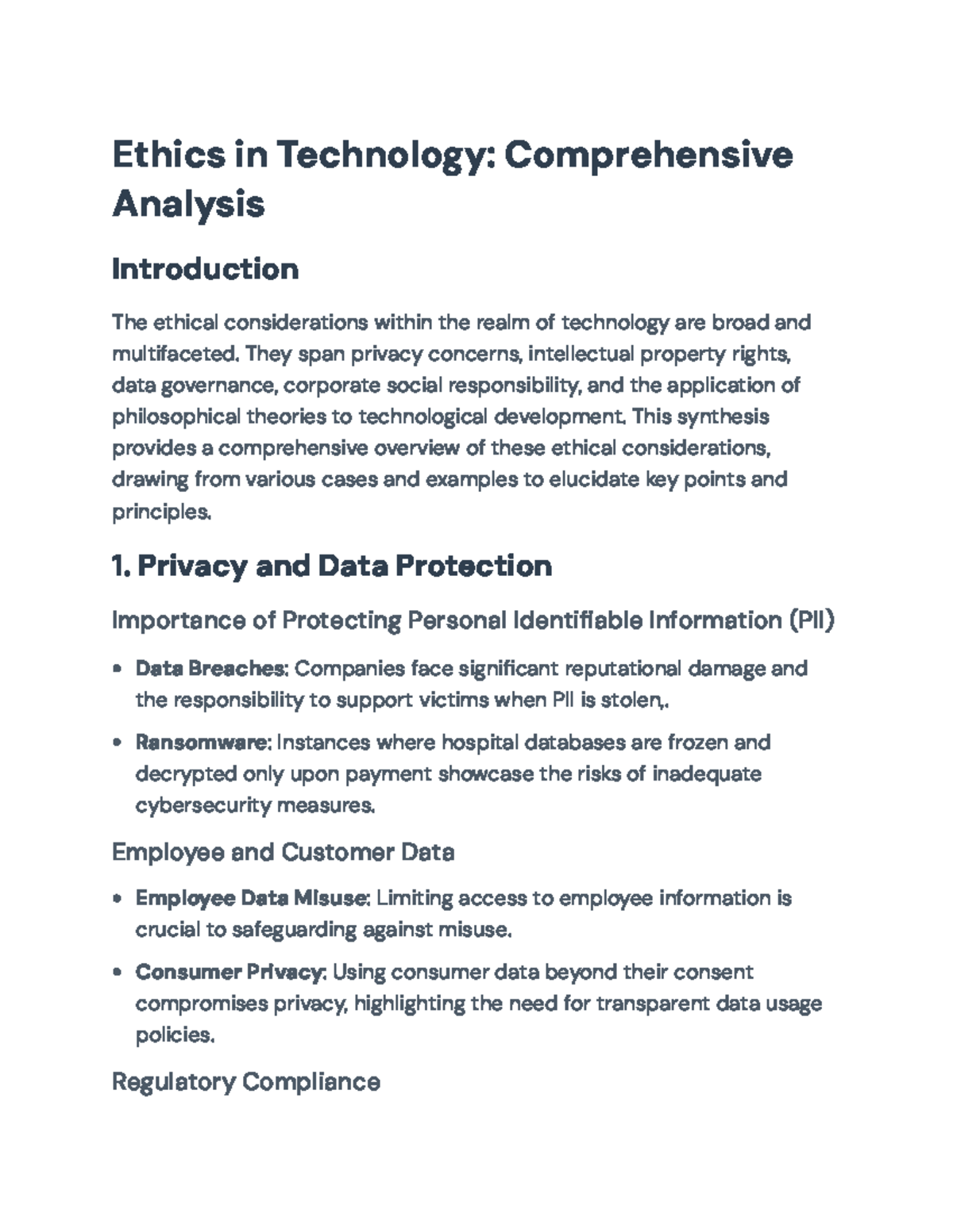 Ethics in Technology: A Comprehensive Overview of Key Considerations ...