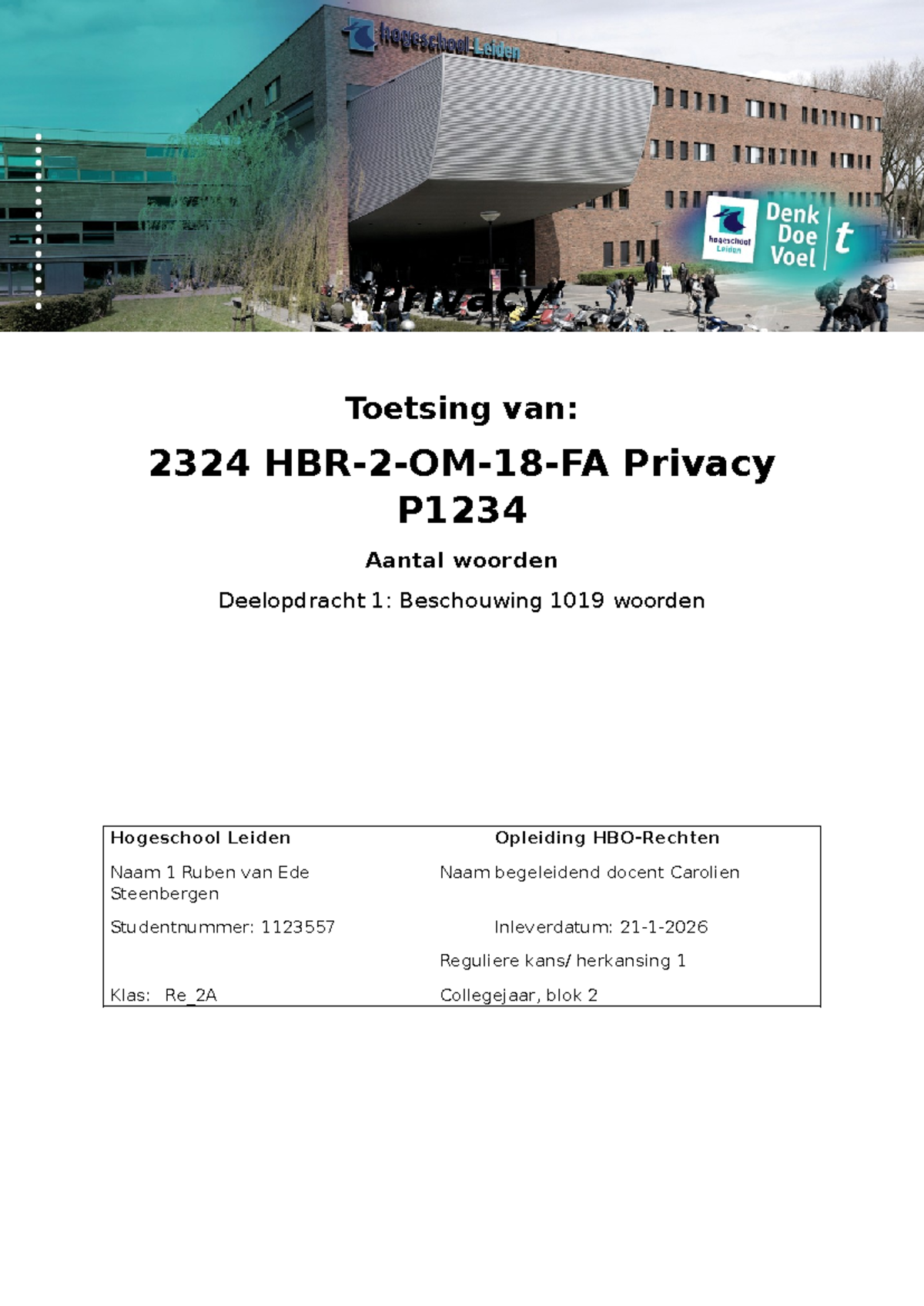 Drones en Privacy: Toezicht in Gemeente Landgraaf (P1234) - Studeersnel