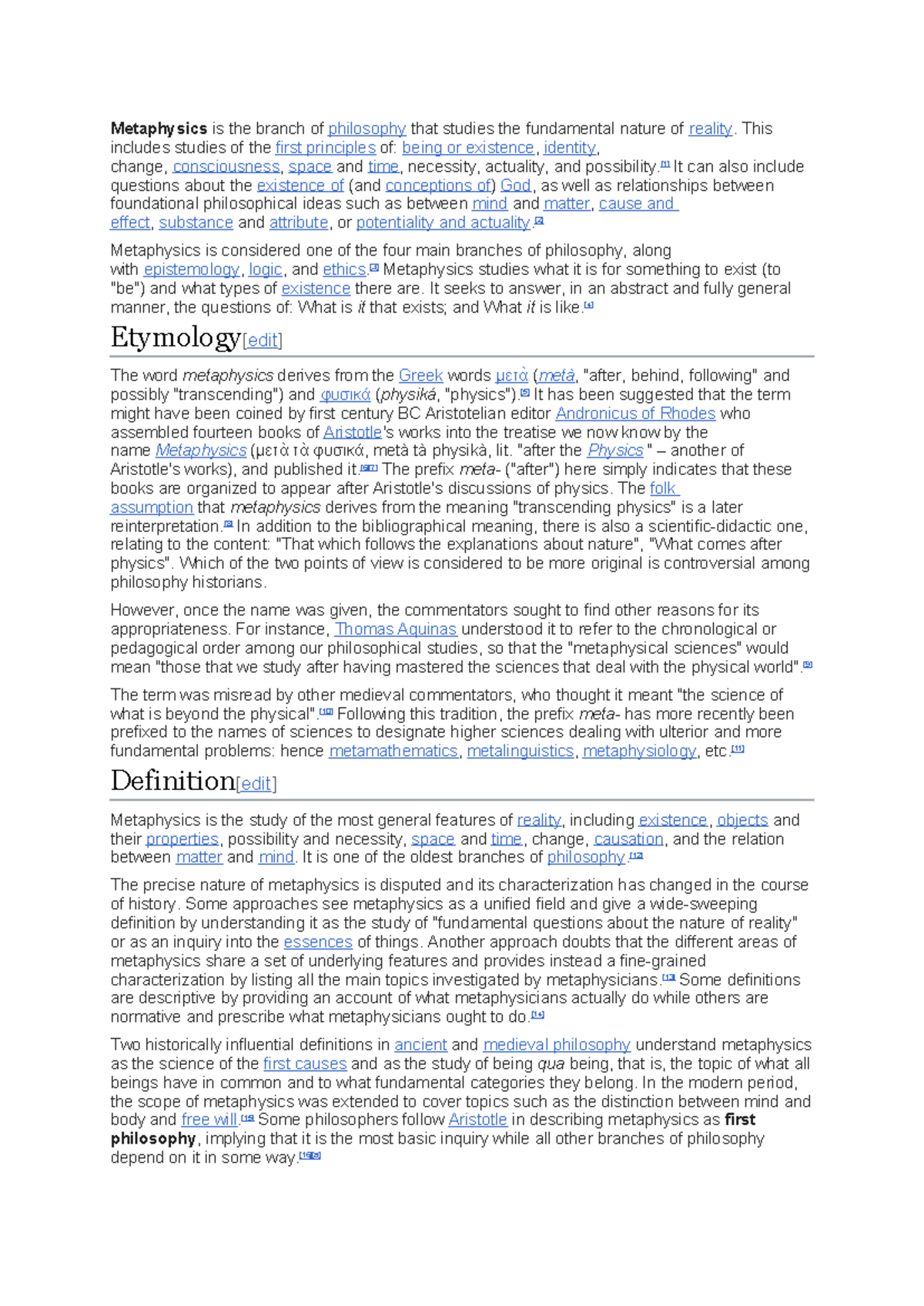 PHIL 101: Metaphysics - Exploring the Nature of Reality and Existence ...