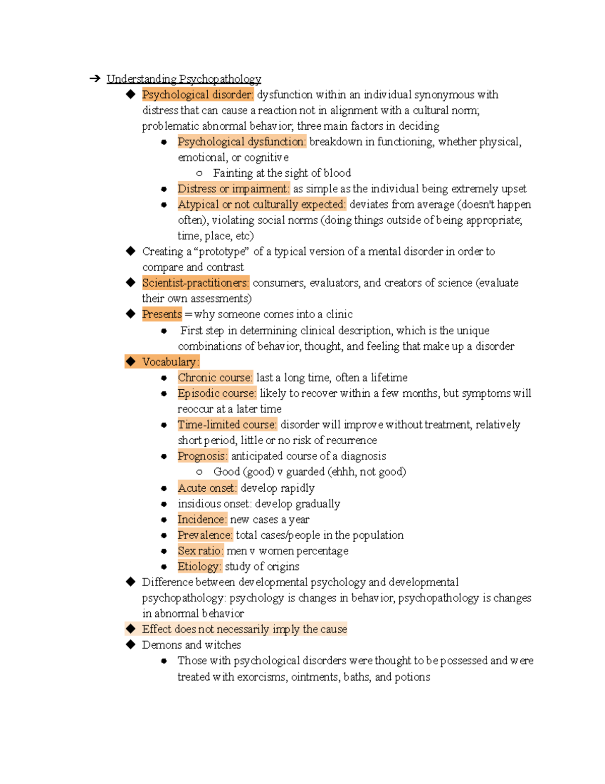 Ch 1 Notes: Abnormal Behavior in Historical Context (Psych 101) - Studocu
