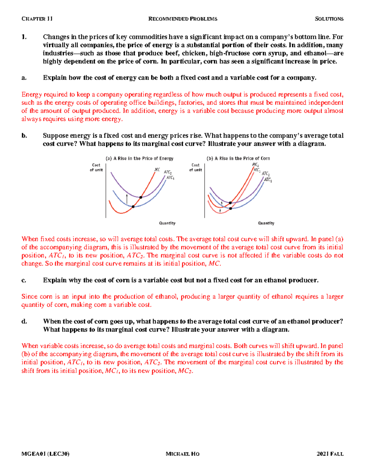 Chapter 11 - Solutions to Recommended Problems (MGEA01, LEC30) - Studocu