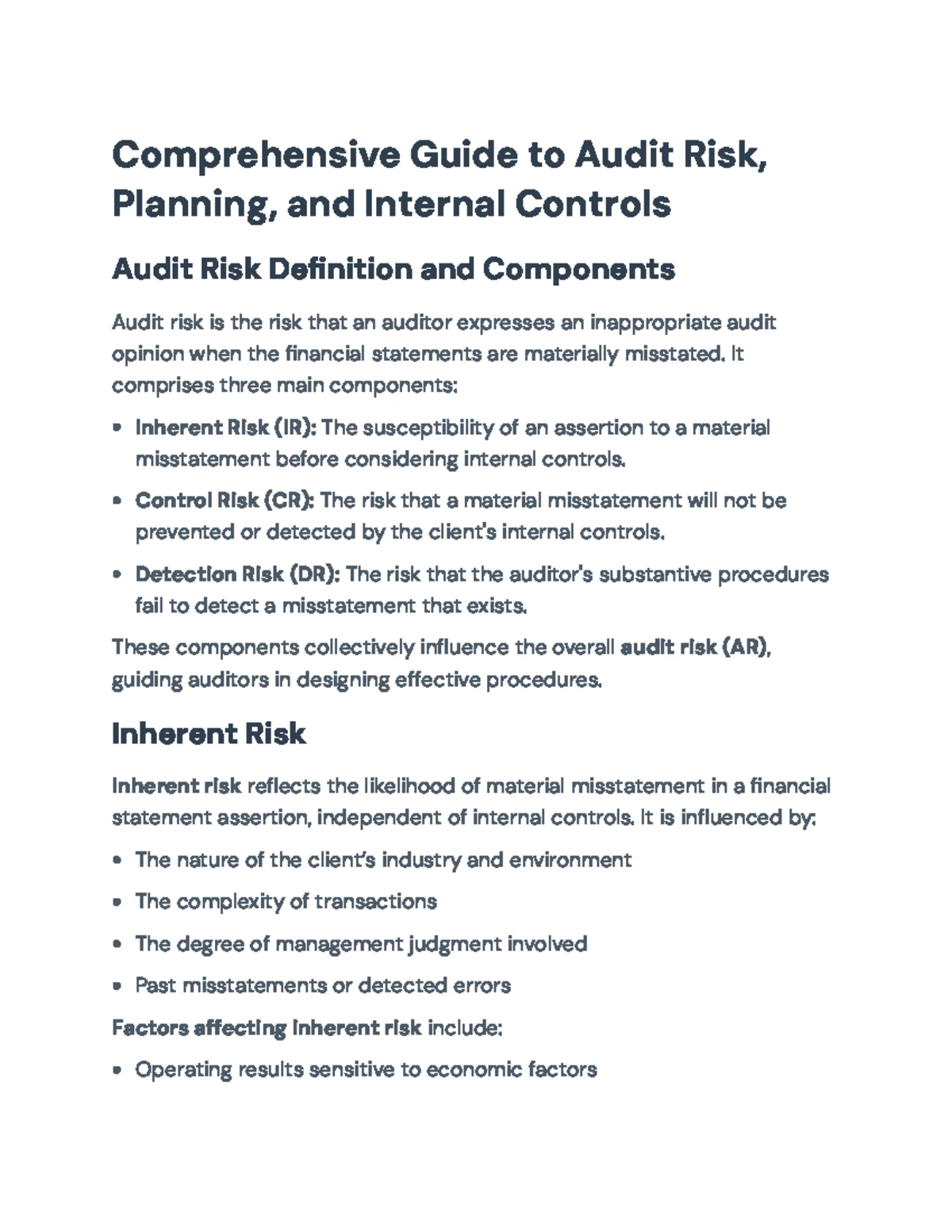Comprehensive Guide to Audit Planning & Execution Process (ACCT 301 ...