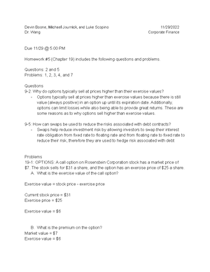 Chapter 10 homework - Devin Boone 09/15/ Dr. Wang Corporate