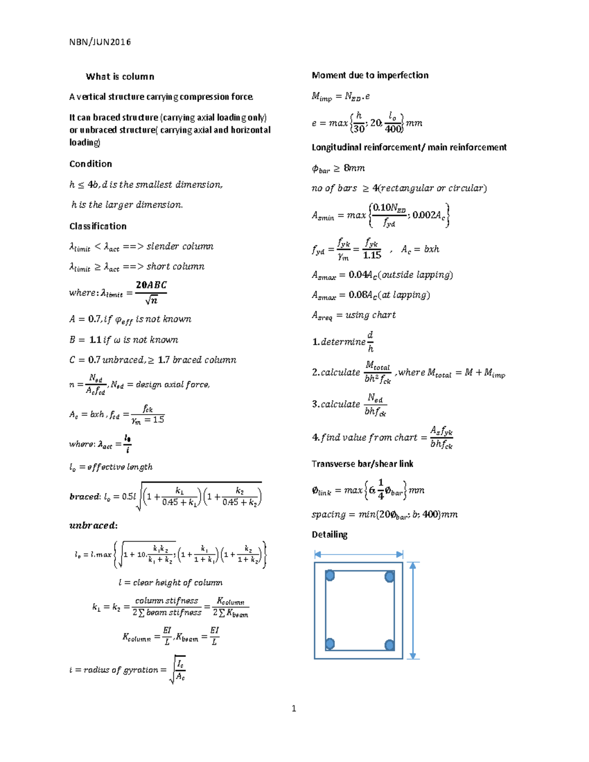 RC Column - Appendix - What is column A vertical structure carrying ...