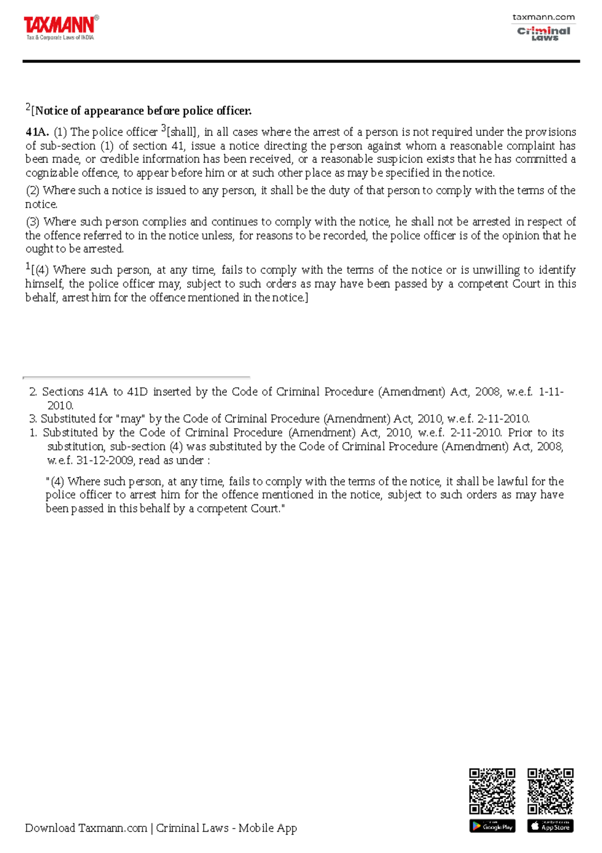 Section 41A of the Code of Criminal Procedure: Key Provisions Explained ...