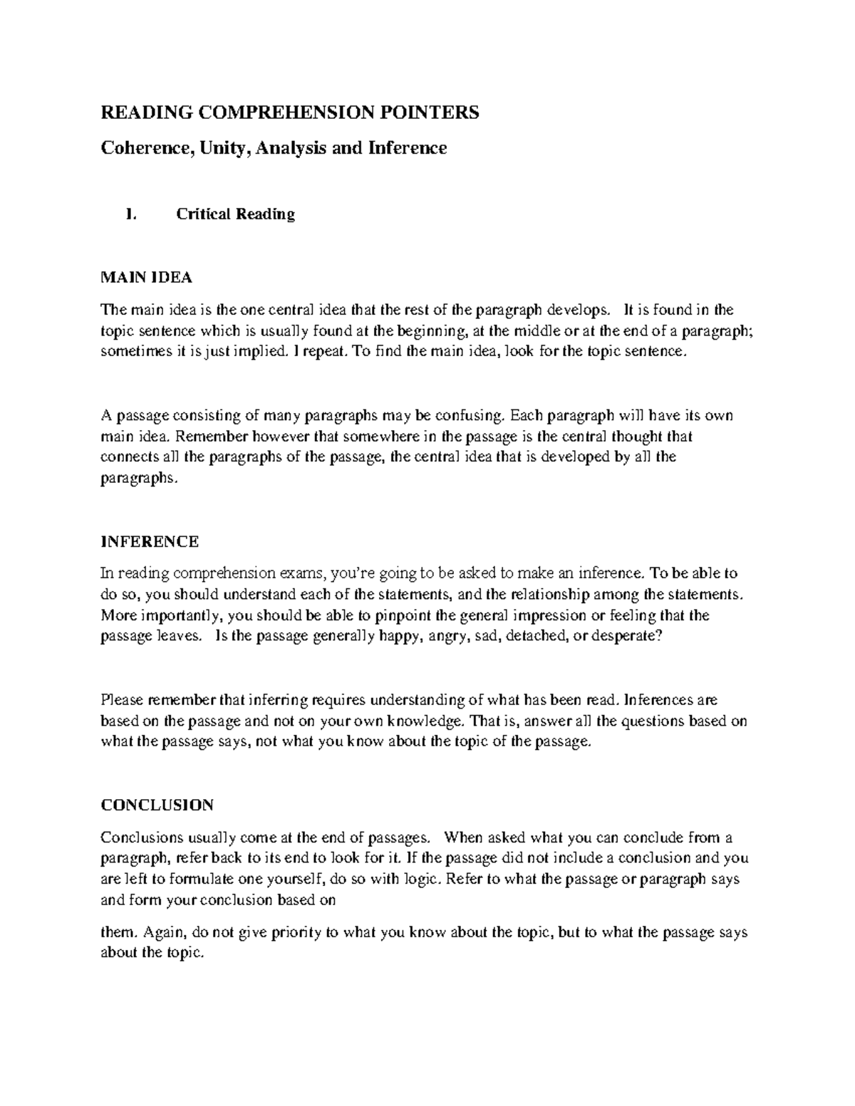 ENG 101: Reading Comprehension Strategies and Literary Devices - Studocu