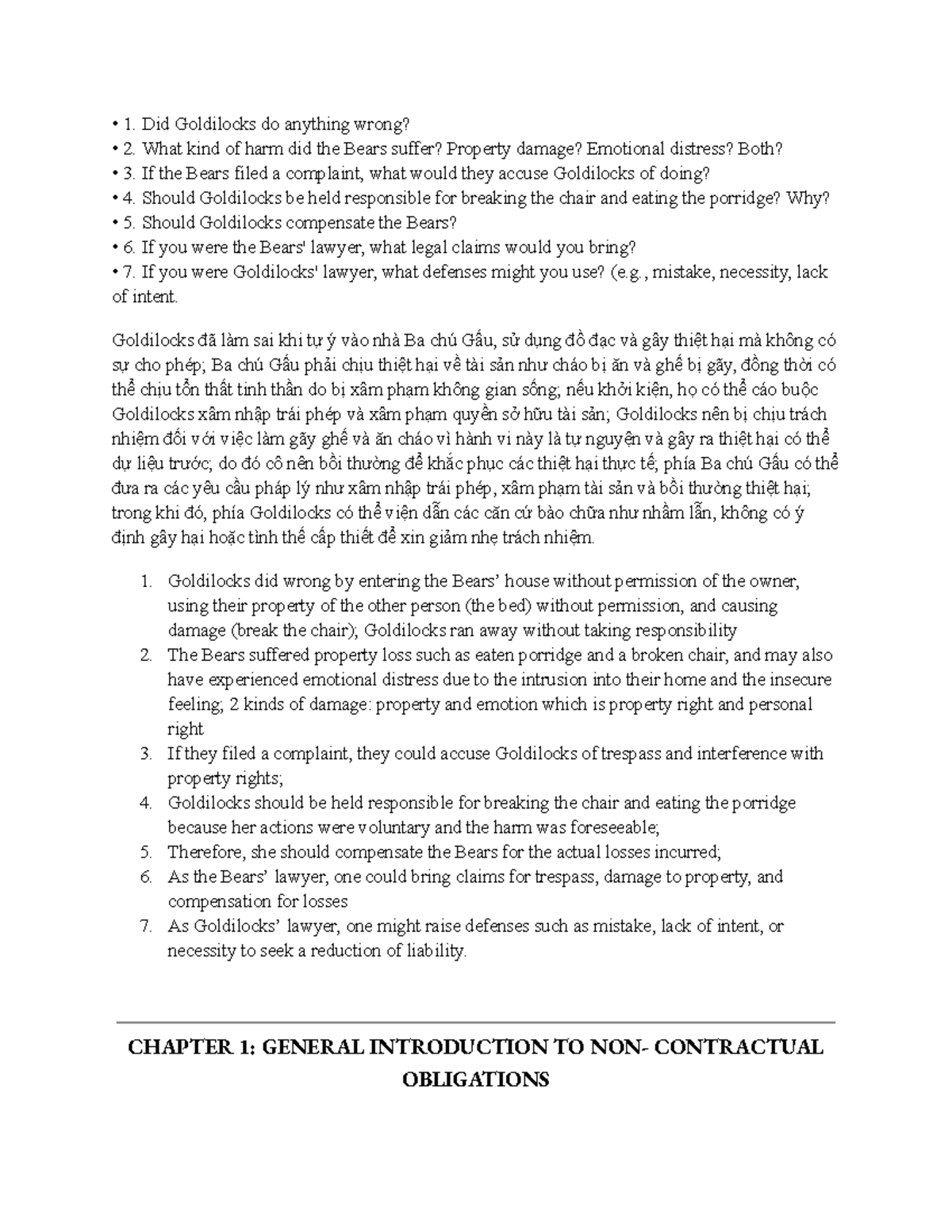 TORT LAW (Civil Liability) Overview and Case Analysis - Studocu