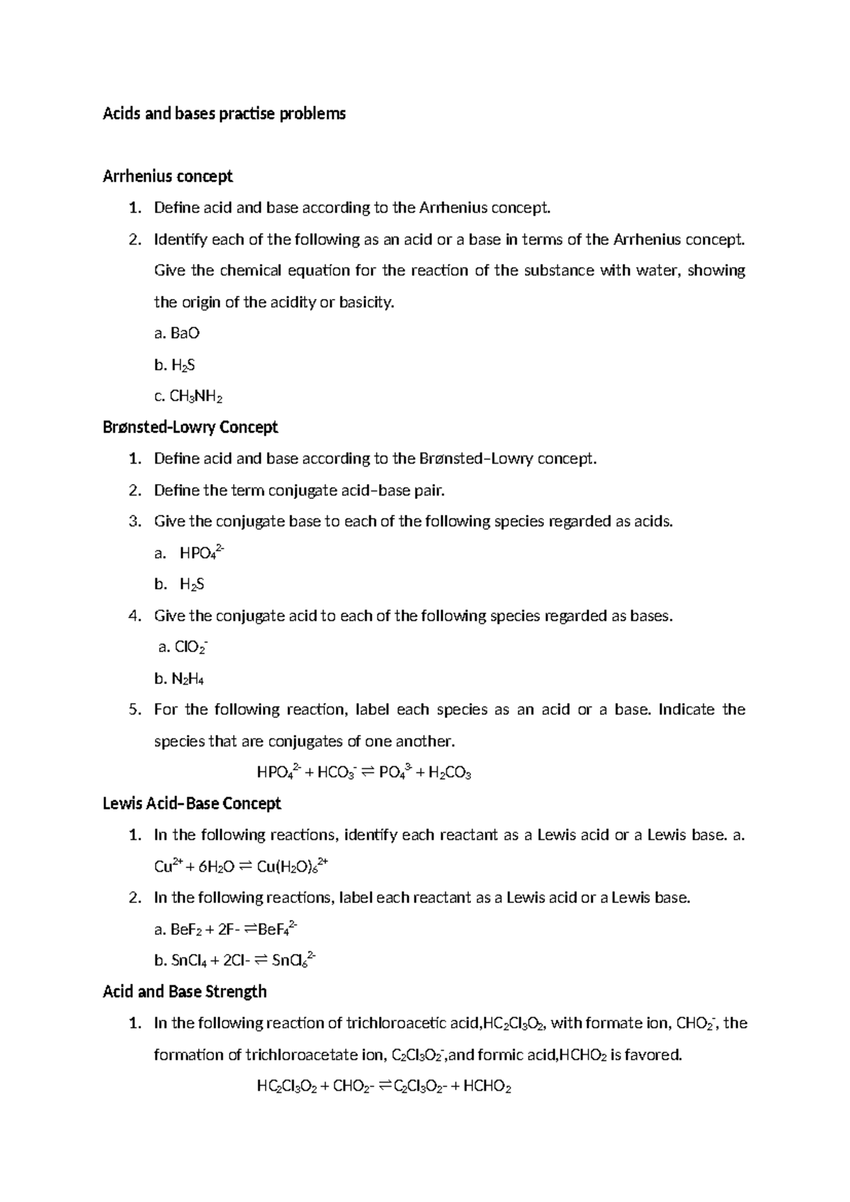 Document Review and Analysis: Strategies and Insights - Acids and bases ...