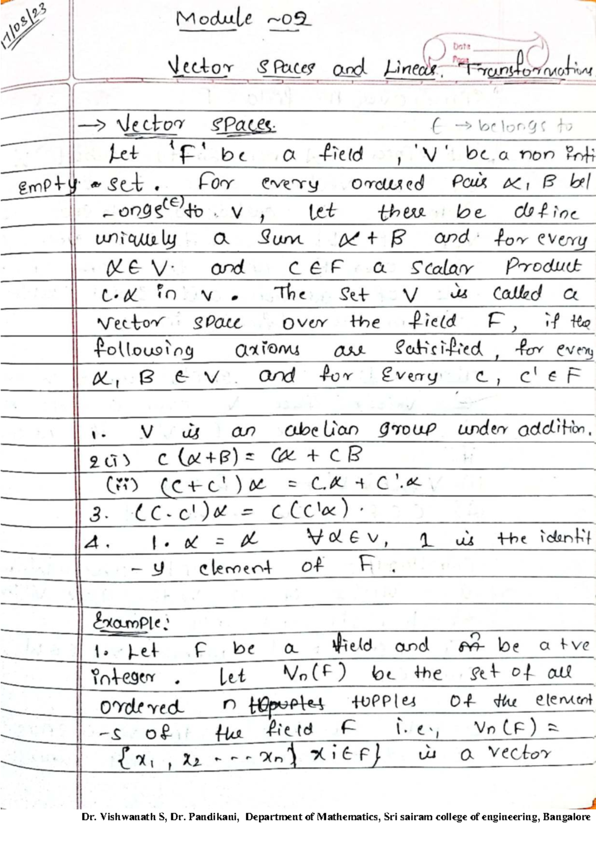 Engineering Mathematics Module 3 Notes - Dr. Vishwanath S & Dr ...