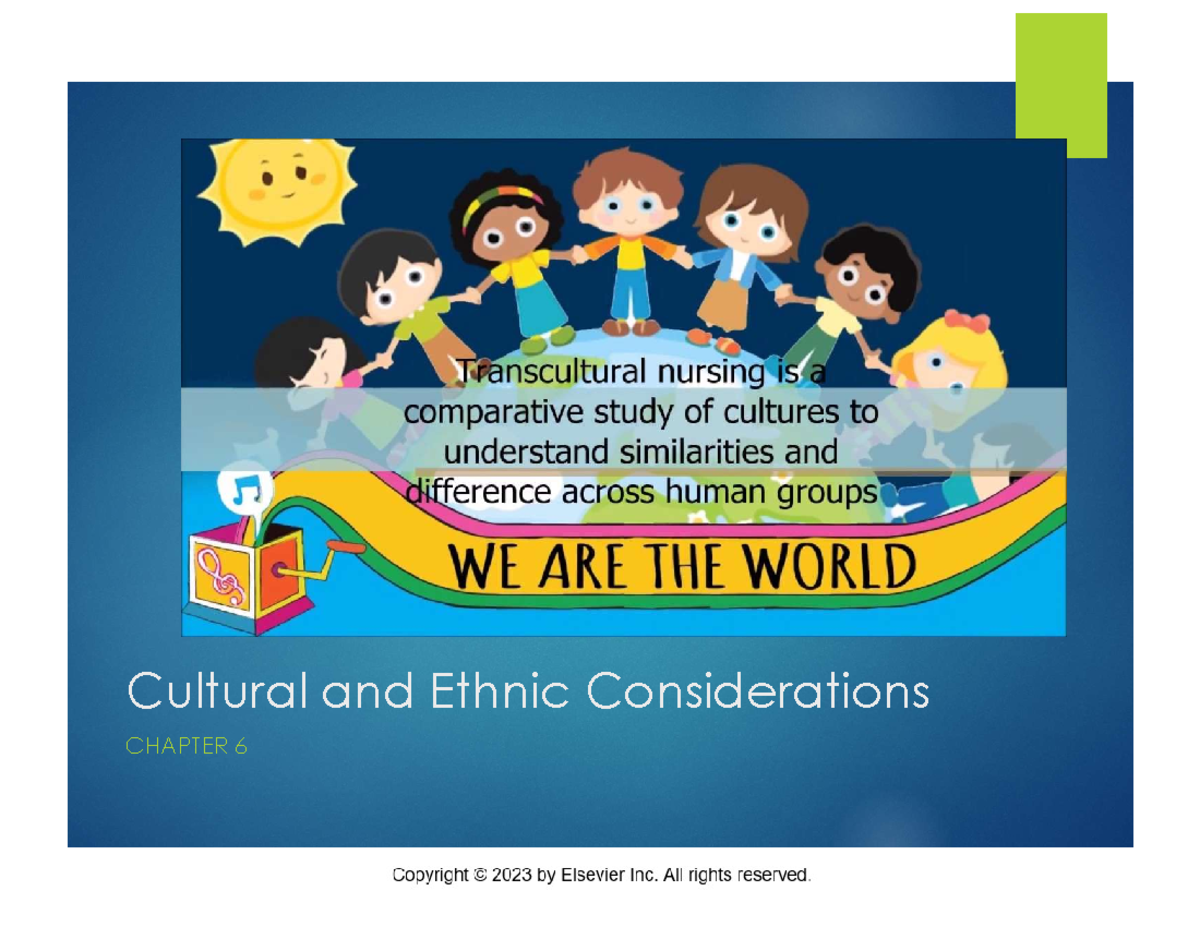 Cultural and Ethnic Considerations in Nursing Care - CH 6 - Studocu